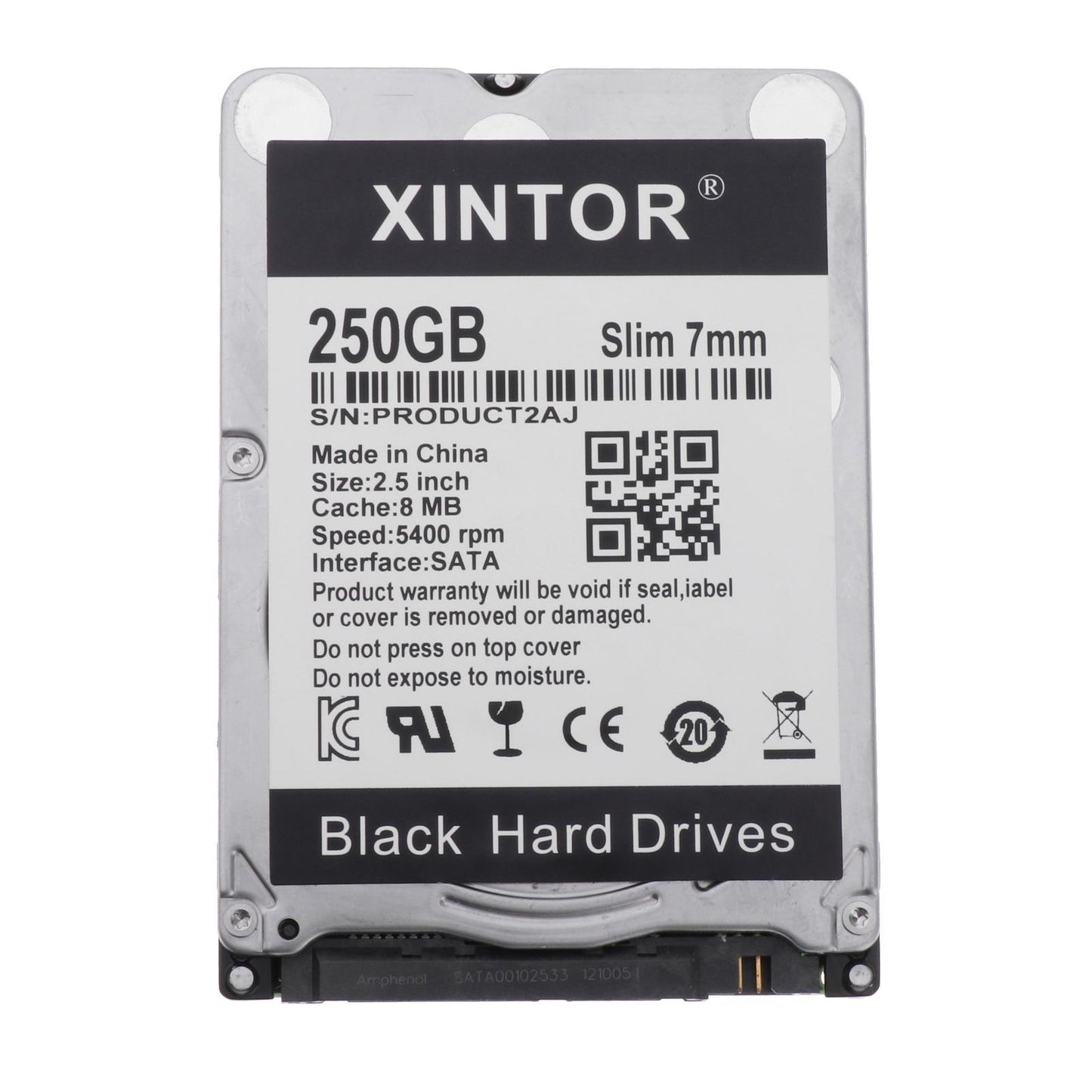 Slim Alloy 2.5in Internal HDD 160GB/250GB/320GB/500BG & SATA Interface 250GB