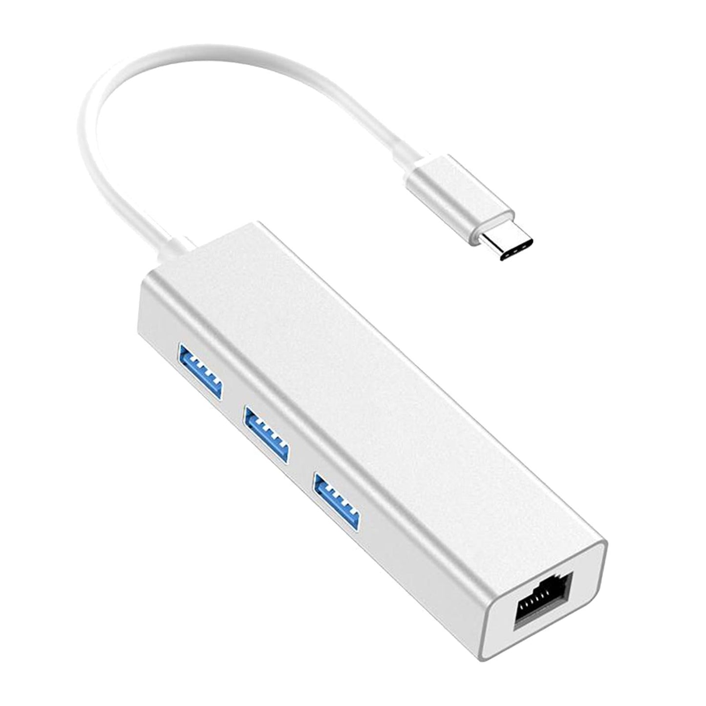 USB C to Ethernet Lan RJ45 Network Adapter Hub USB Converter Silver