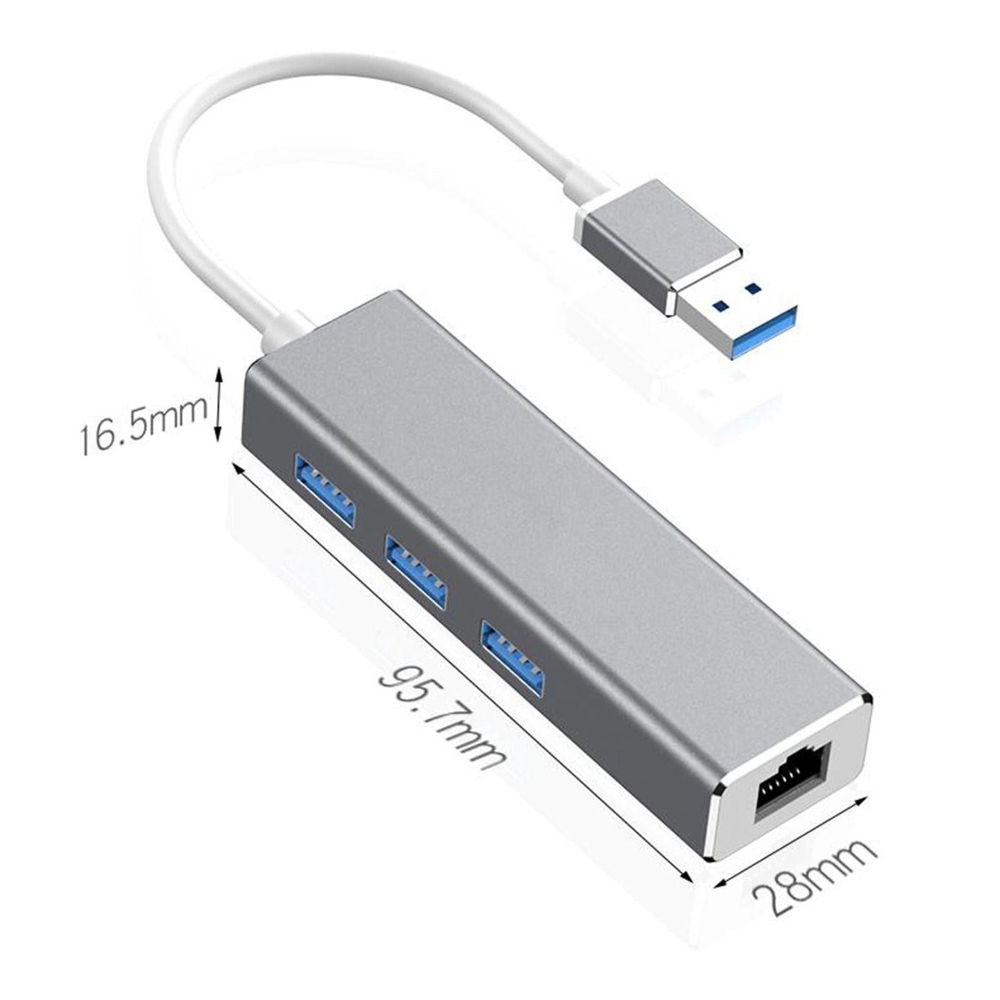 USB 3.0 Gigabit Ethernet Network Adapter 1000Mbps USB Adapter Laptop Silver