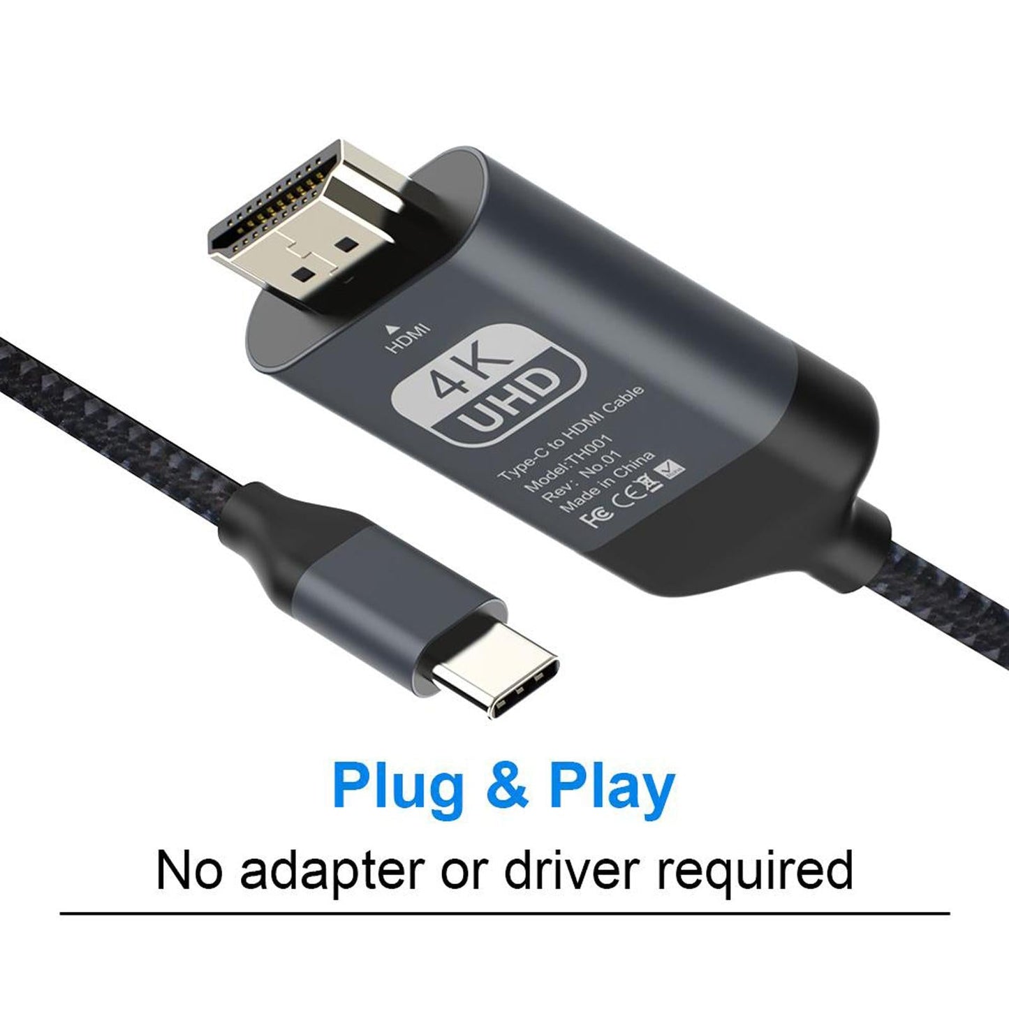 2m HD USB C to HDMI Cable Cord Adapter for Android Phones Screen To TV Cable