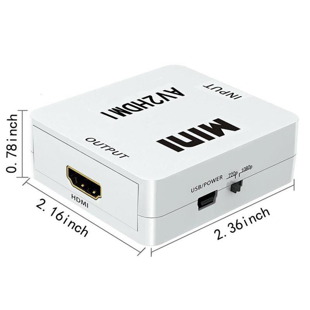 1080P CVBS to HDMI Video Converter Box with USB Cable for HD TV Projector White