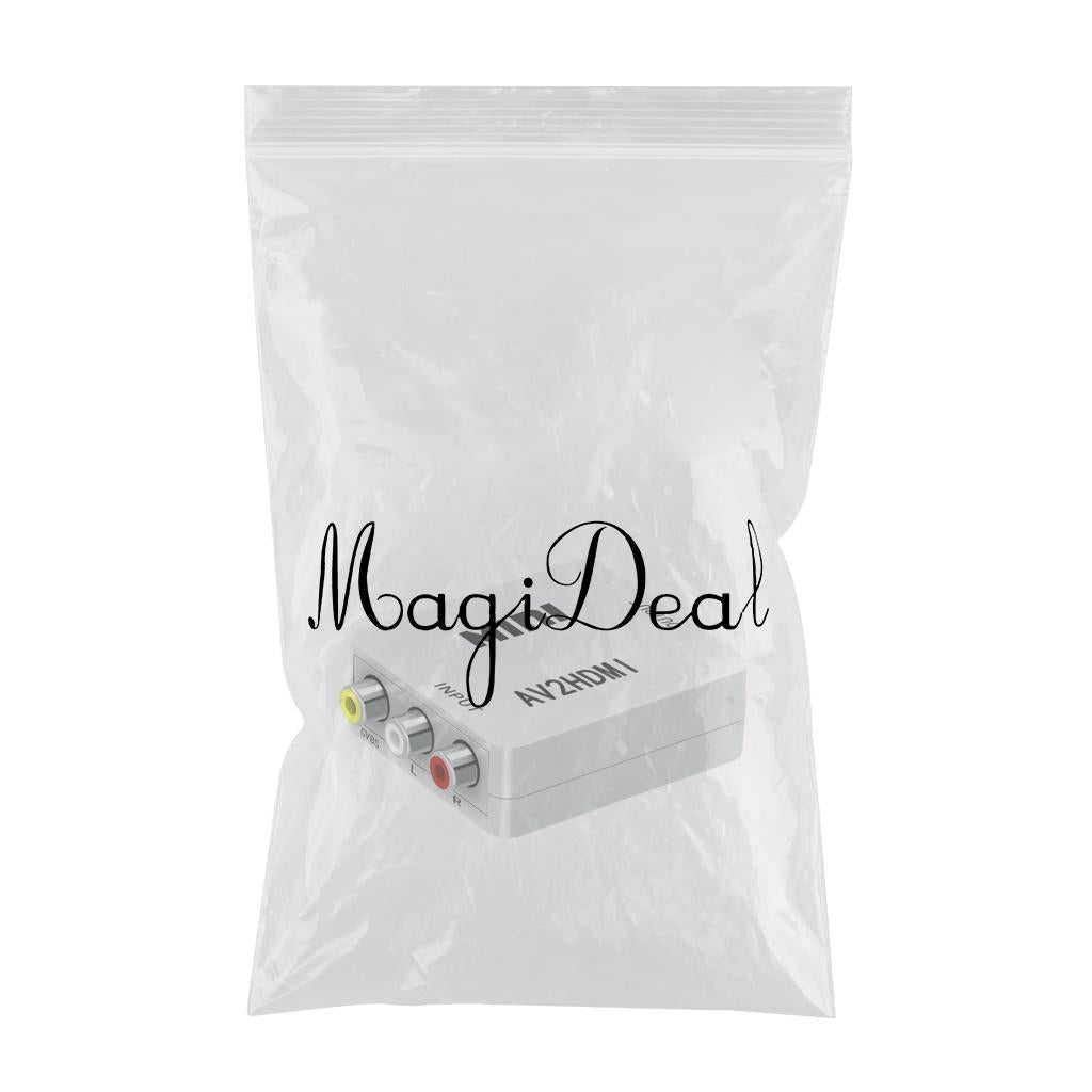 1080P CVBS to HDMI Video Converter Box with USB Cable for HD TV Projector White