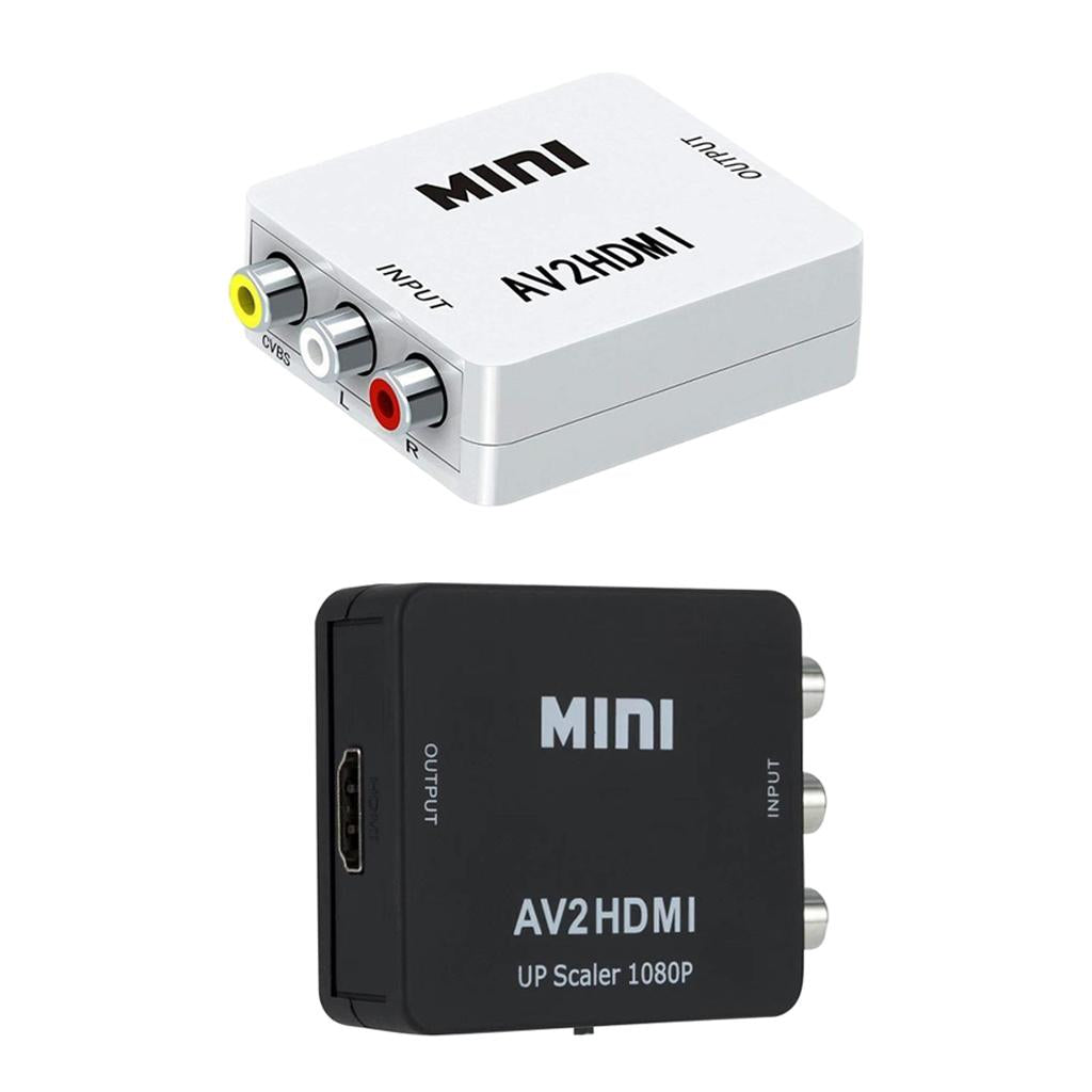 1080P CVBS to HDMI Video Converter Box with USB Cable for HD TV Projector White