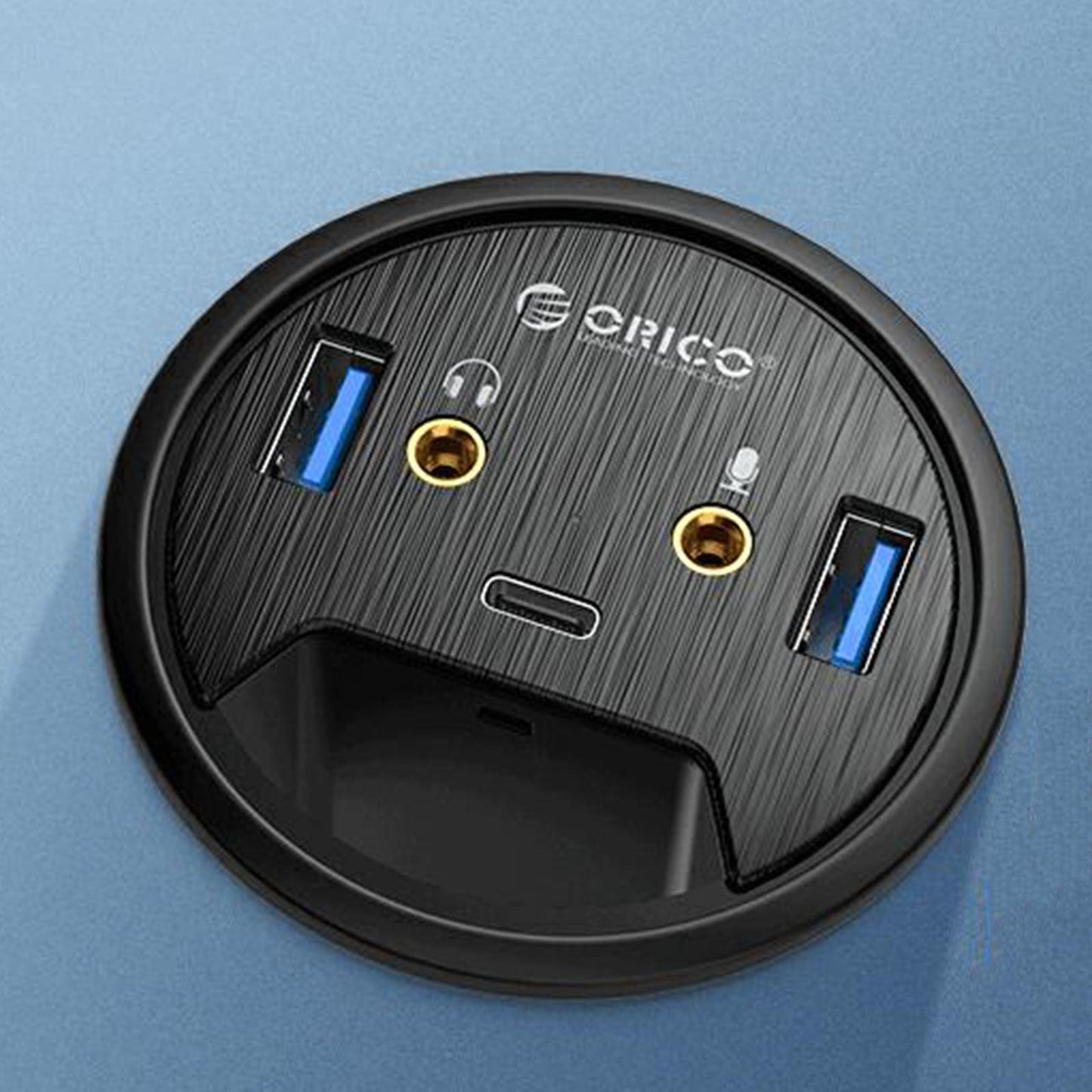 Desktop Power Grommet Hub with 2 Type A 1 Type-C Port for 2.36 Grommet Hole"