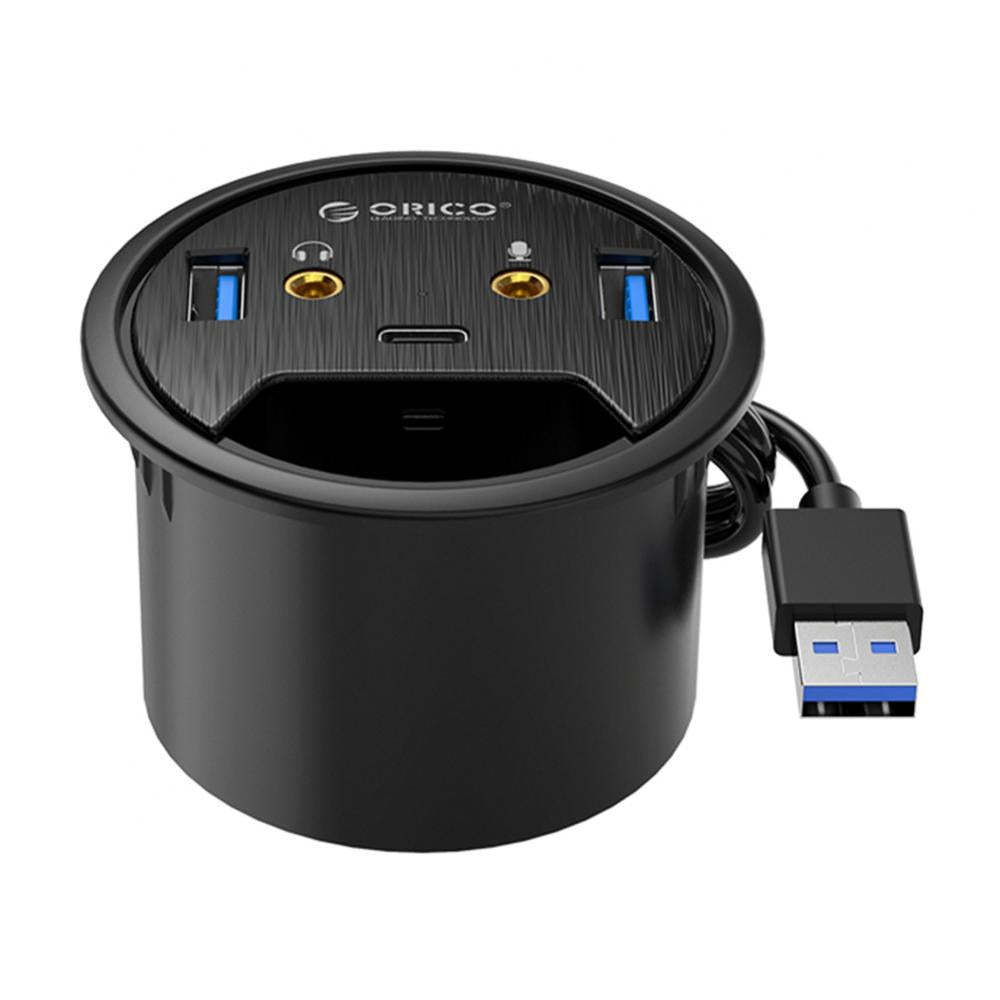Desktop Power Grommet Hub with 2 Type A 1 Type-C Port for 2.36 Grommet Hole"