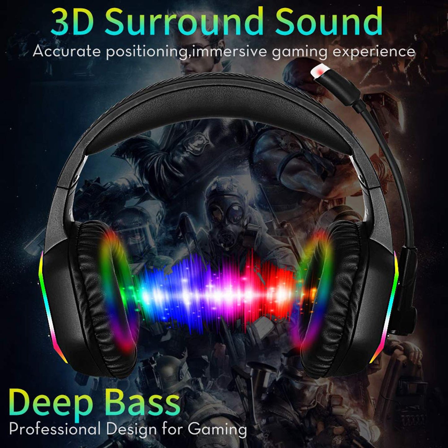 Premium LED Gaming Headphones RGB Light for PS4 Laptop Gamer Smartphone