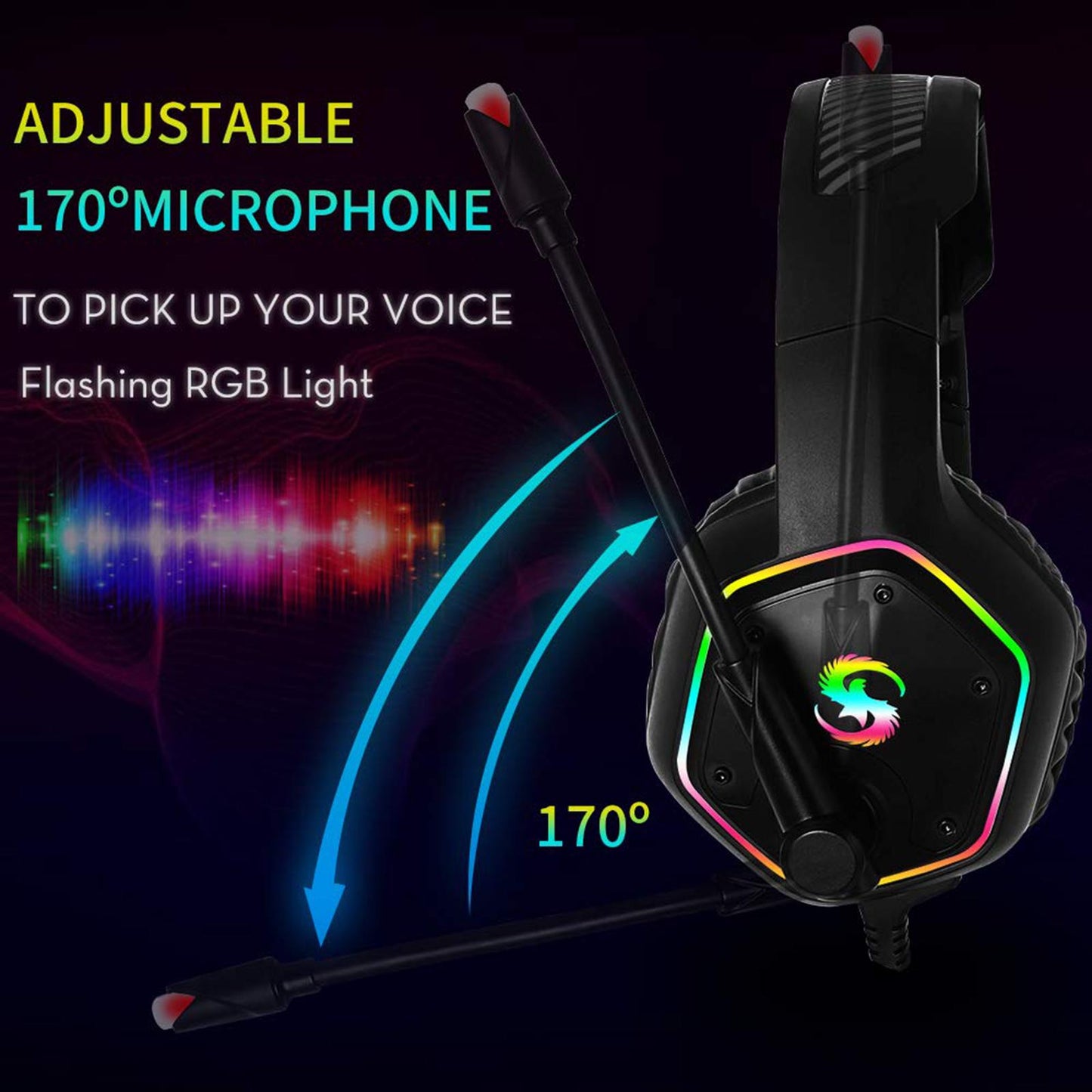 Premium LED Gaming Headphones RGB Light for PS4 Laptop Gamer Smartphone