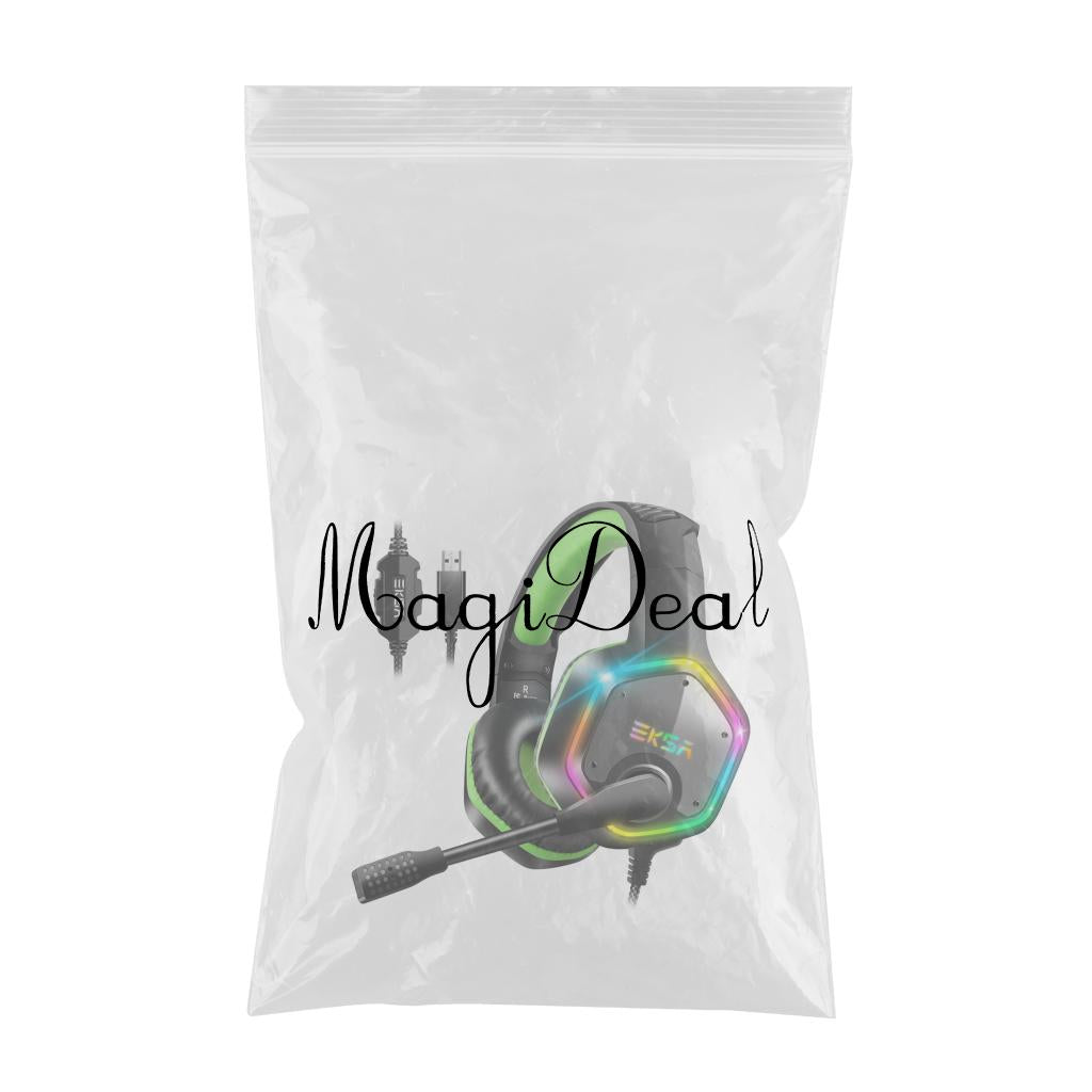 EKSA E1000 USB Gaming Headsets On Ear Stereo Earphone Headphone Black+Green