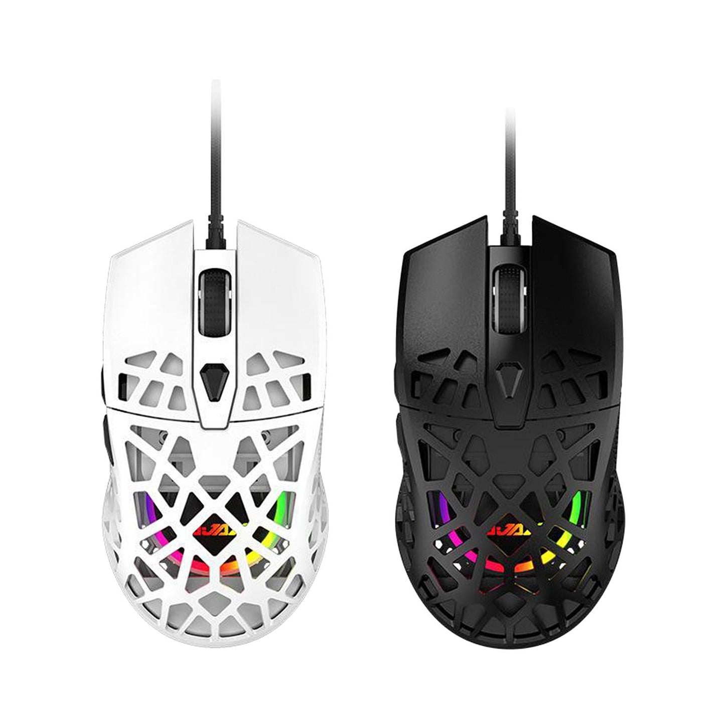 Ultralight RGB Gaming Mouse Wired Honeycomb Design for Computer White