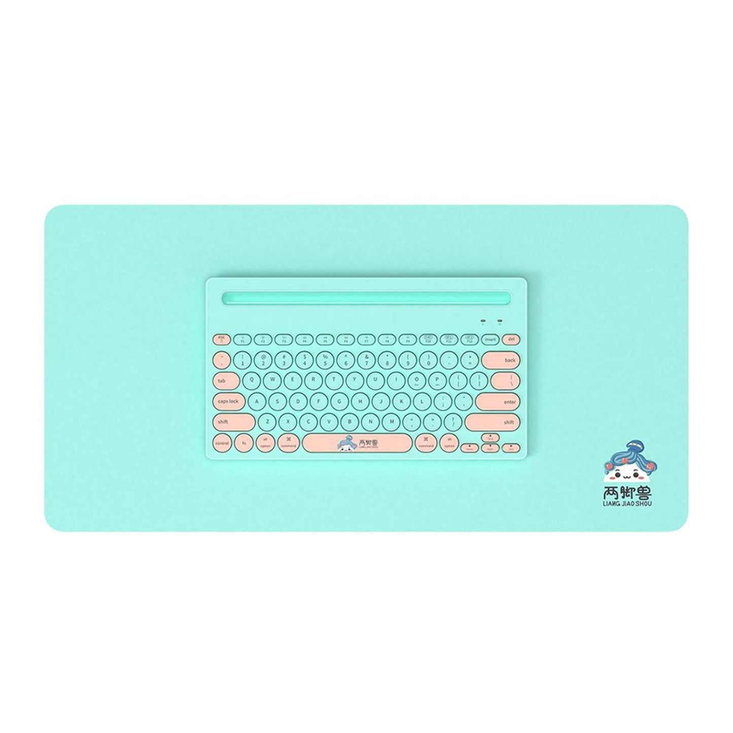 Thin Gaming 2.4G Wireless Keyboard Round Keycaps for Computer Notebook Green