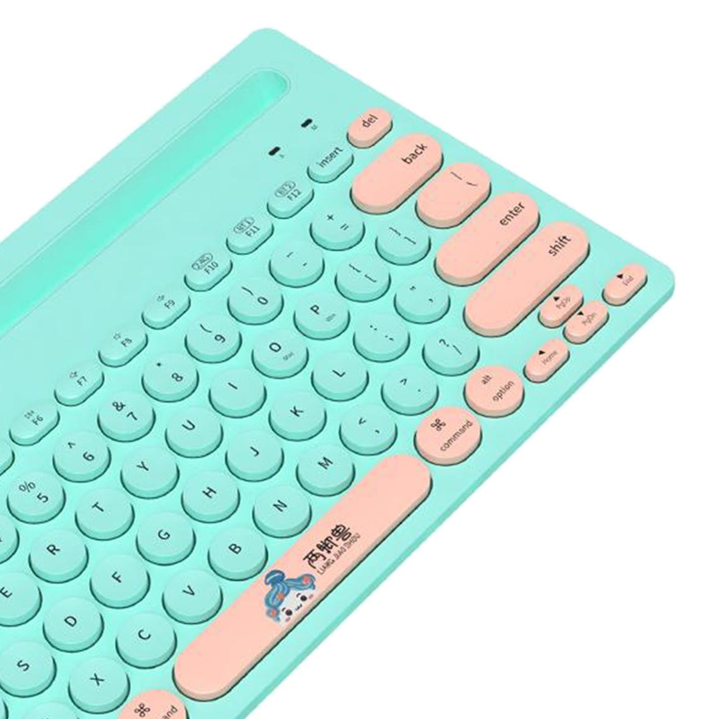 Thin Gaming 2.4G Wireless Keyboard Round Keycaps for Computer Notebook Green