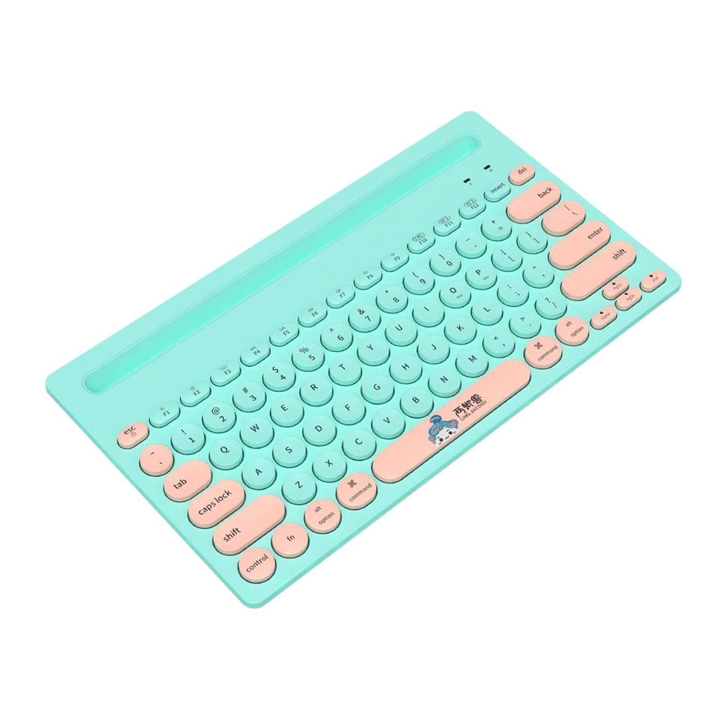 Thin Gaming 2.4G Wireless Keyboard Round Keycaps for Computer Notebook Green