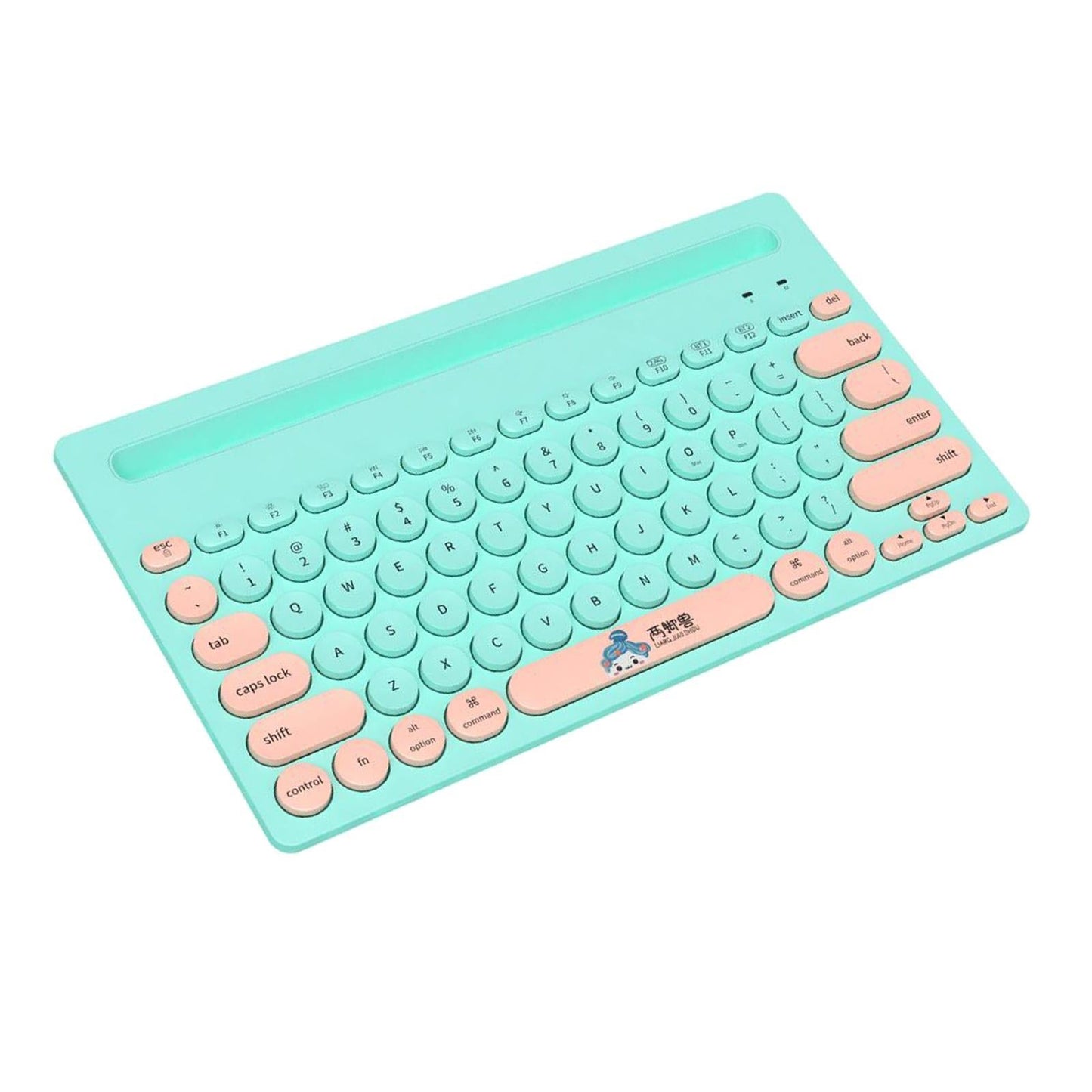 Thin Gaming 2.4G Wireless Keyboard Round Keycaps for Computer Notebook Green