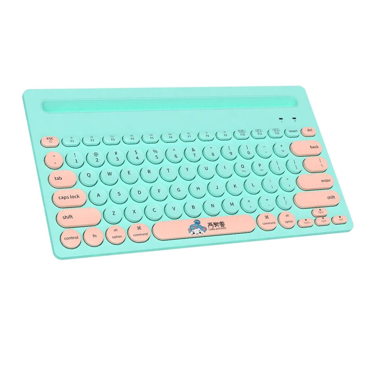 Thin Gaming 2.4G Wireless Keyboard Round Keycaps for Computer Notebook Green