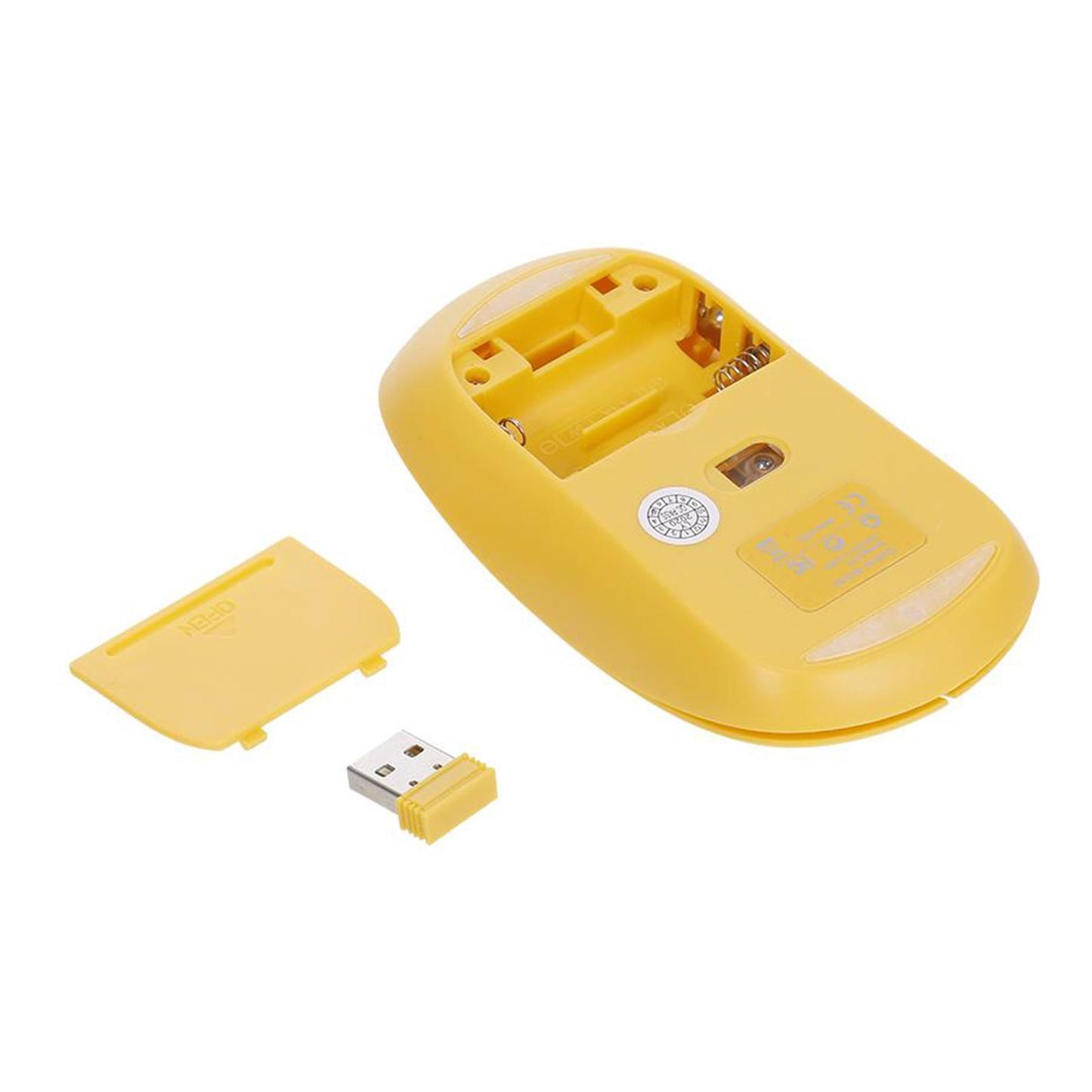 Desktop 2.4G Wireless Keyboard & Mouse Combo Retro Round Key Yellow