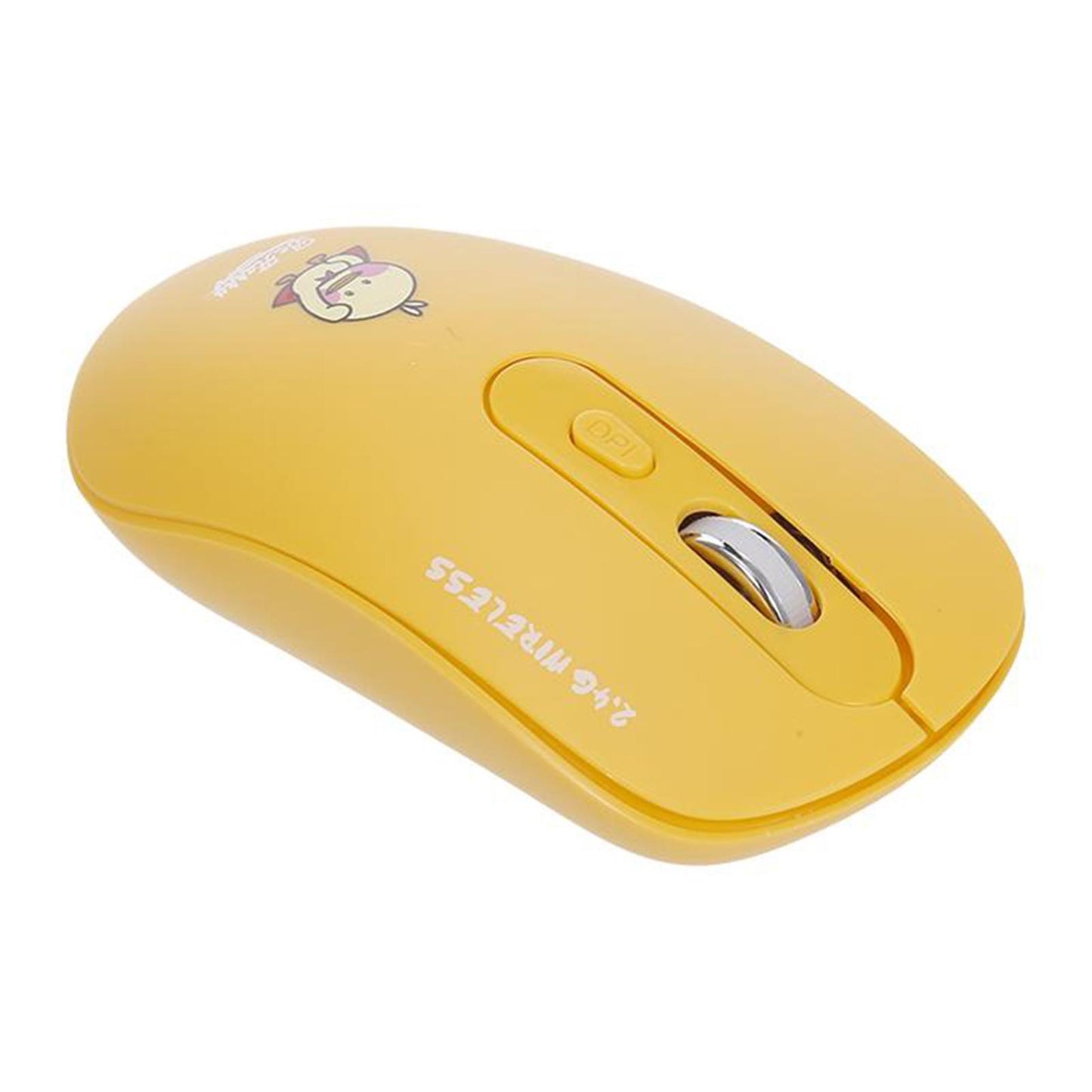 Desktop 2.4G Wireless Keyboard & Mouse Combo Retro Round Key Yellow