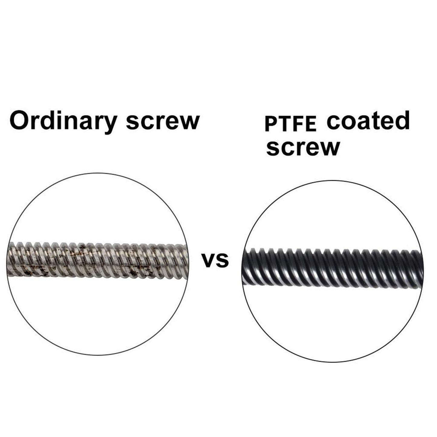 14.4 inch T8 PTFE Coated Lead Screw 2mm/8mm w/ Nut for 3D Printer