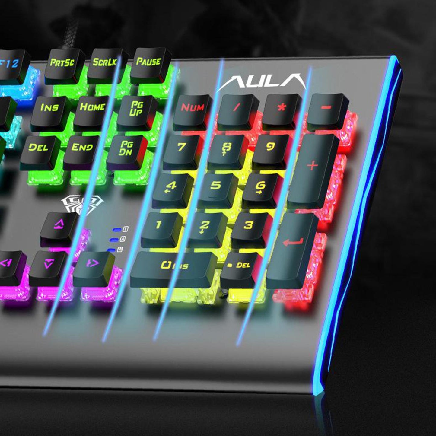 RGB LED Backlit USB Wired Mechanical Keyboard Metal Panel for PC Gamers PS4 Blue Switch