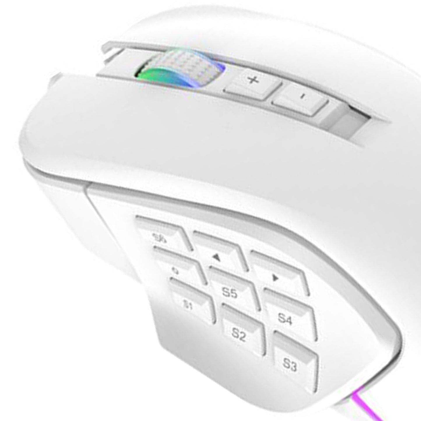 Breathing Light Ultralight Wired 14 Buttons Mice for Gamer Desktop Desktop white