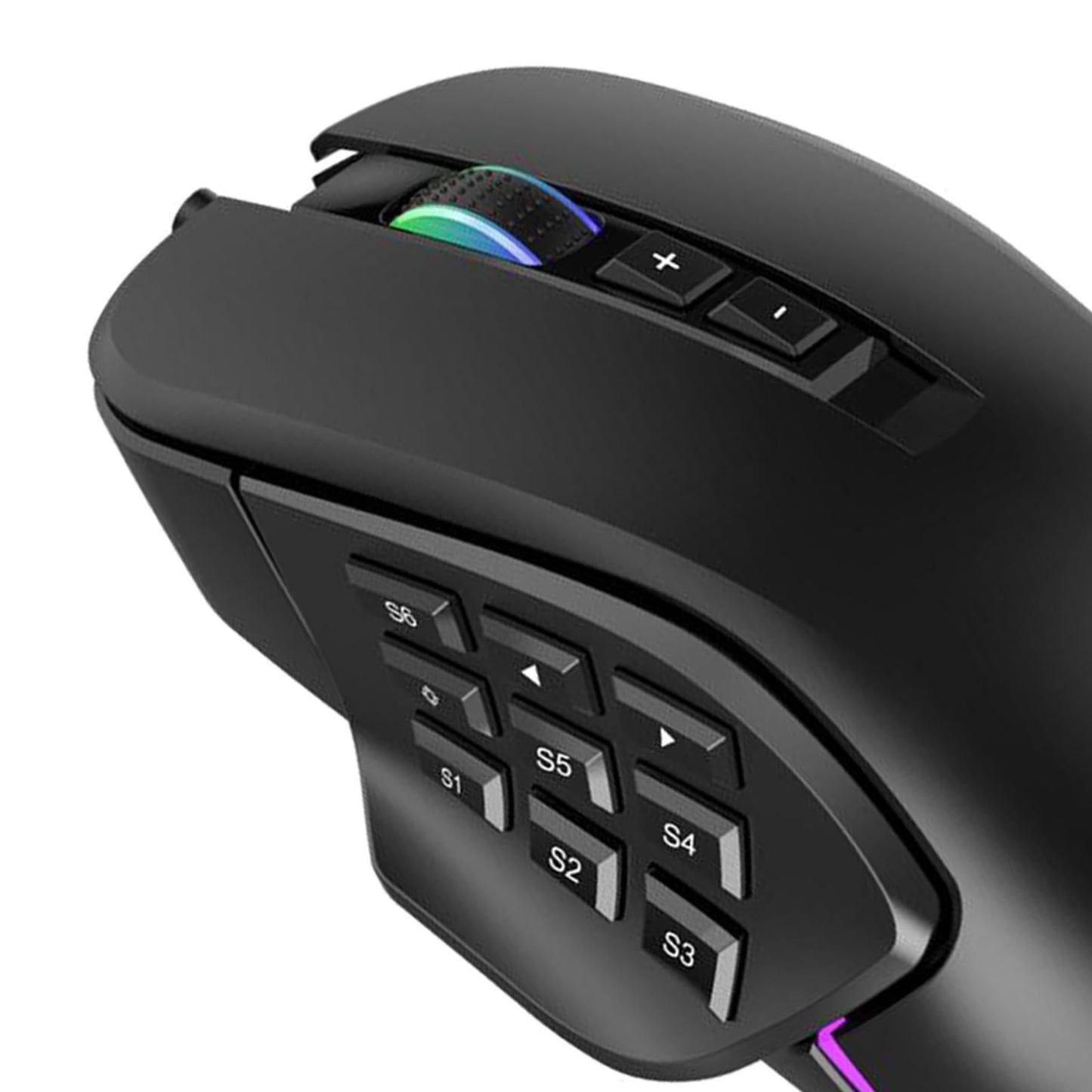 Breathing Light Ultralight Wired 14 Buttons Mice for Gamer Desktop Desktop black