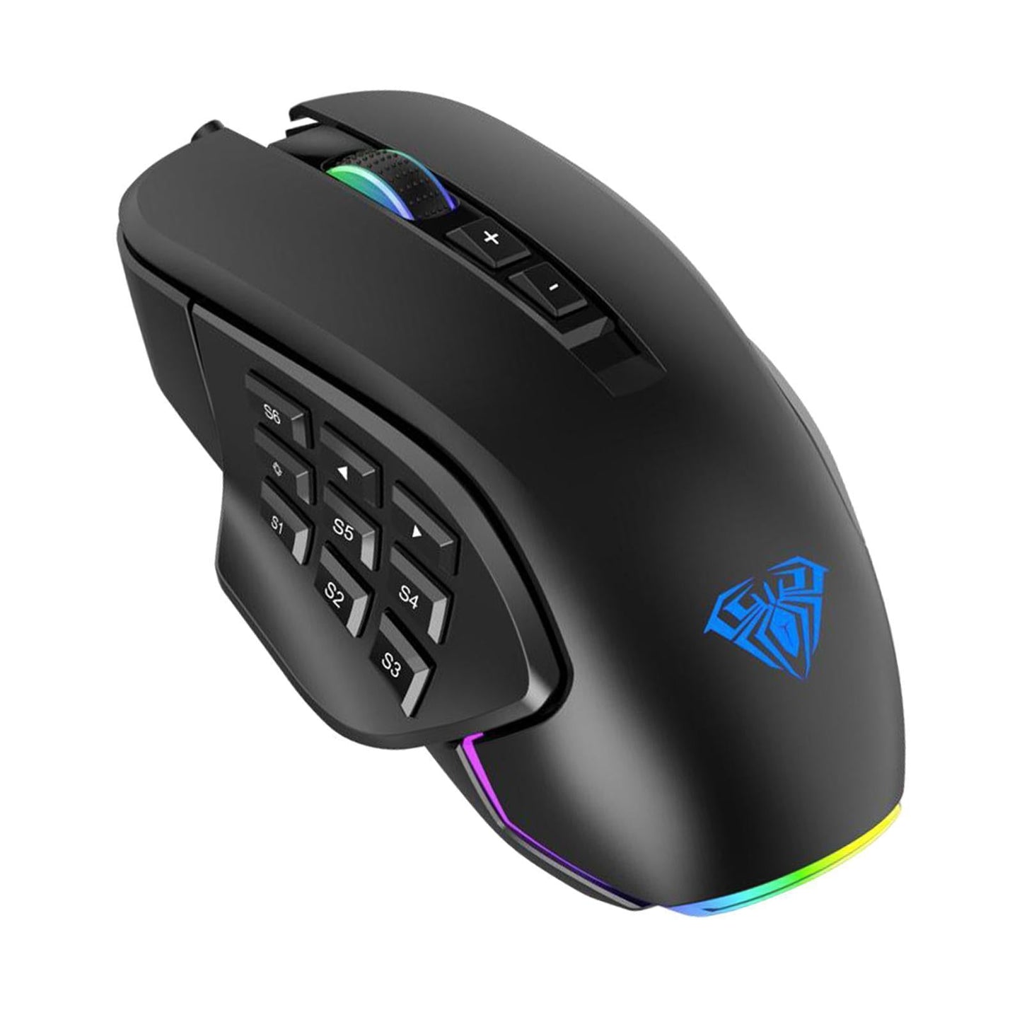 Breathing Light Ultralight Wired 14 Buttons Mice for Gamer Desktop Desktop black