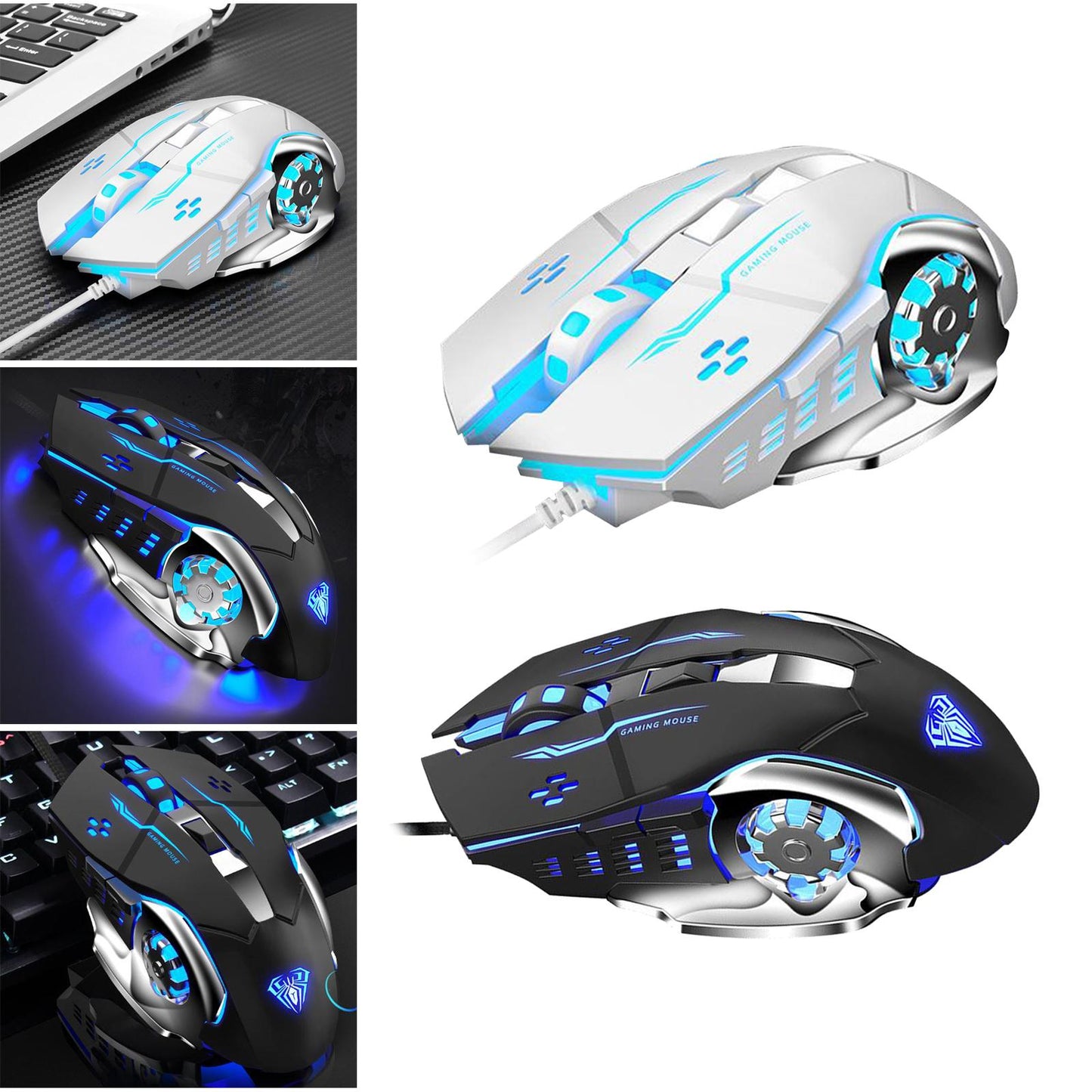 S20 Gaming Mouse Wired Adjustable 2400DPI Max Programmable PC Gaming white