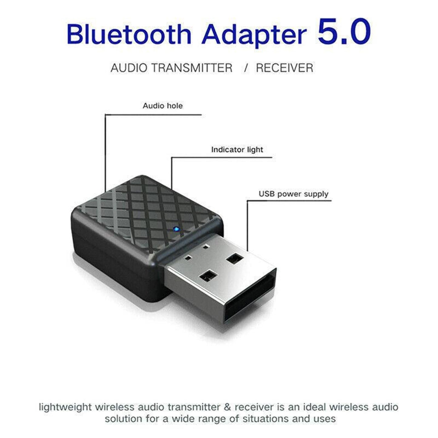 USB Bluetooth 5.0 Adapter for PC Windows 10/8/8.1 Headset Headphone Speaker