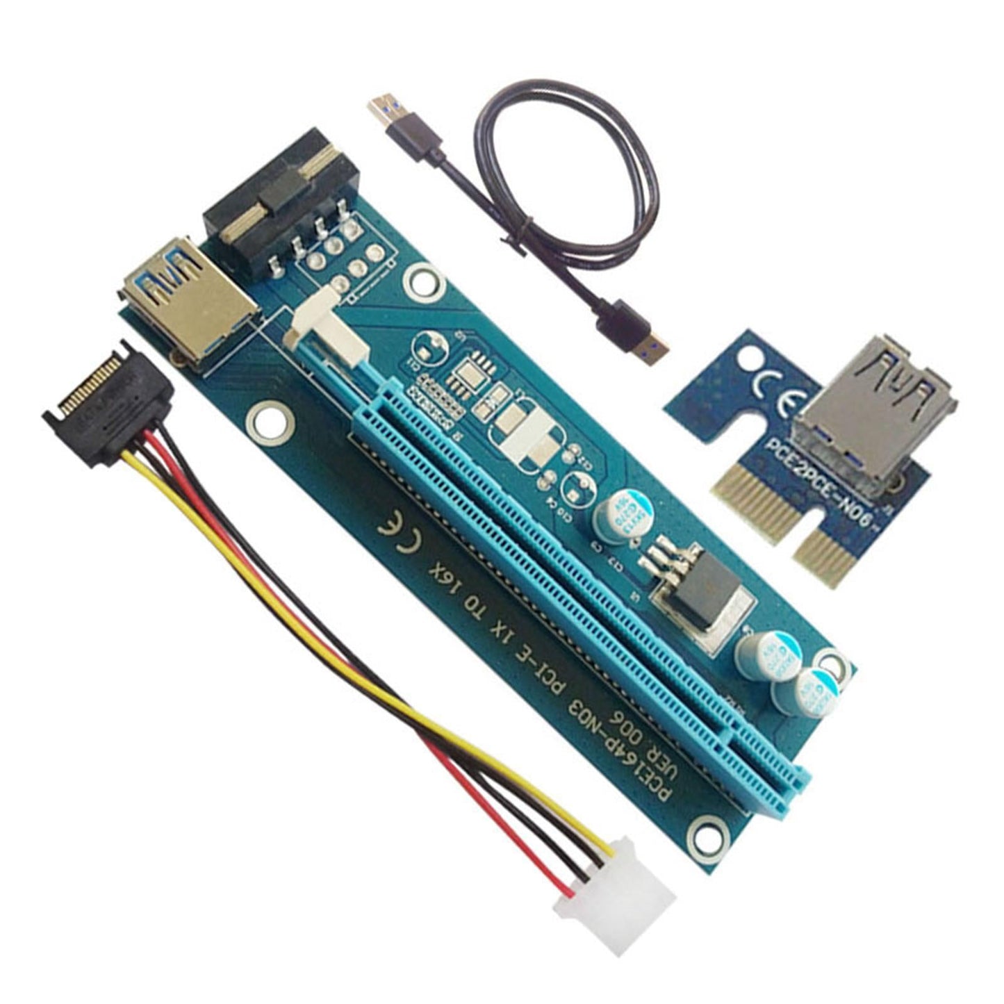 VER006 PCI-E GPU Riser Card 4pin PCI Express USB 3.0 for Bitcoin Miner