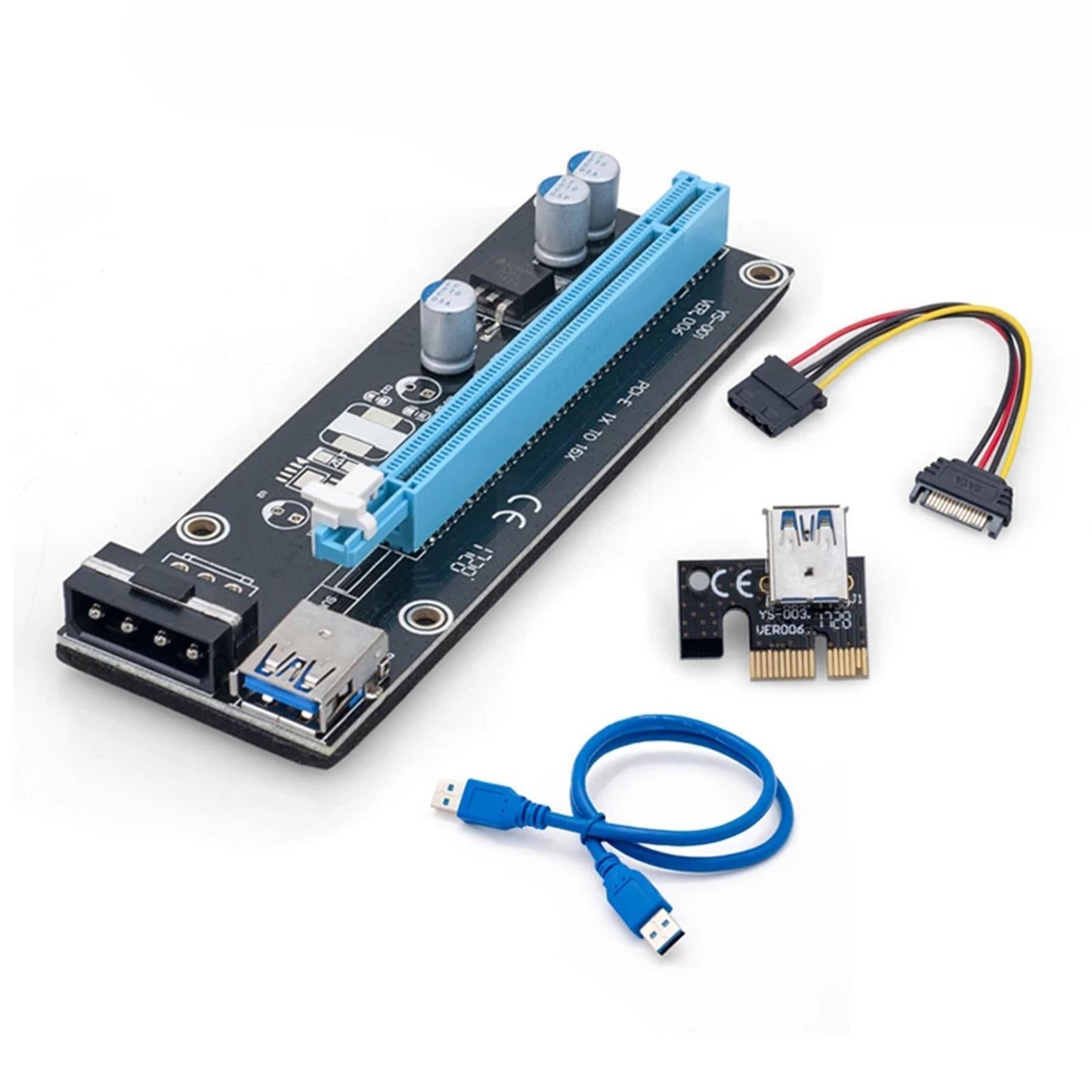 VER006 PCI-E GPU Riser Card 4pin PCI Express USB 3.0 for Bitcoin Miner