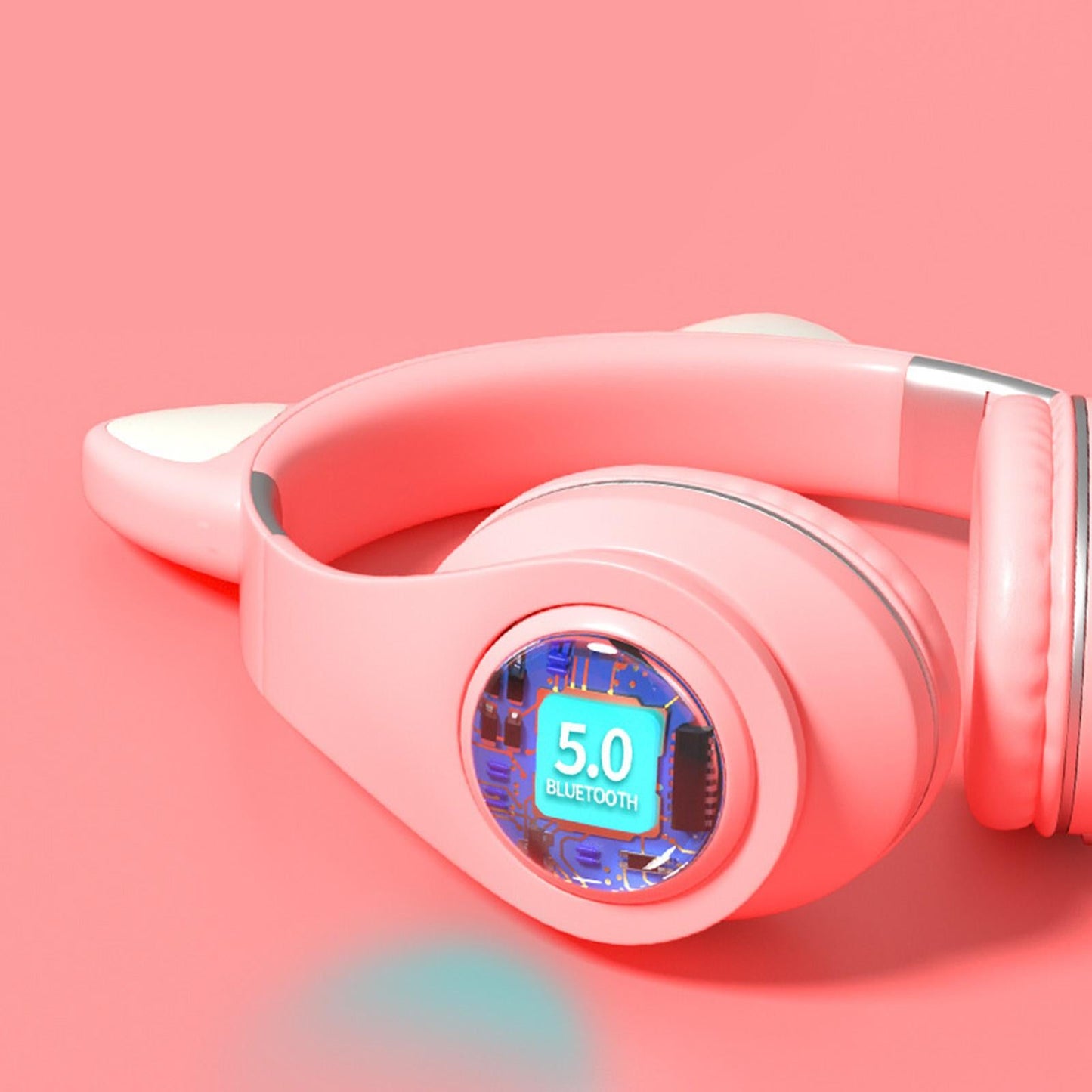 Portable Cat Ear Head-Mounted Headset 3.5MM Plug Stereo Sound for iOS Women Green