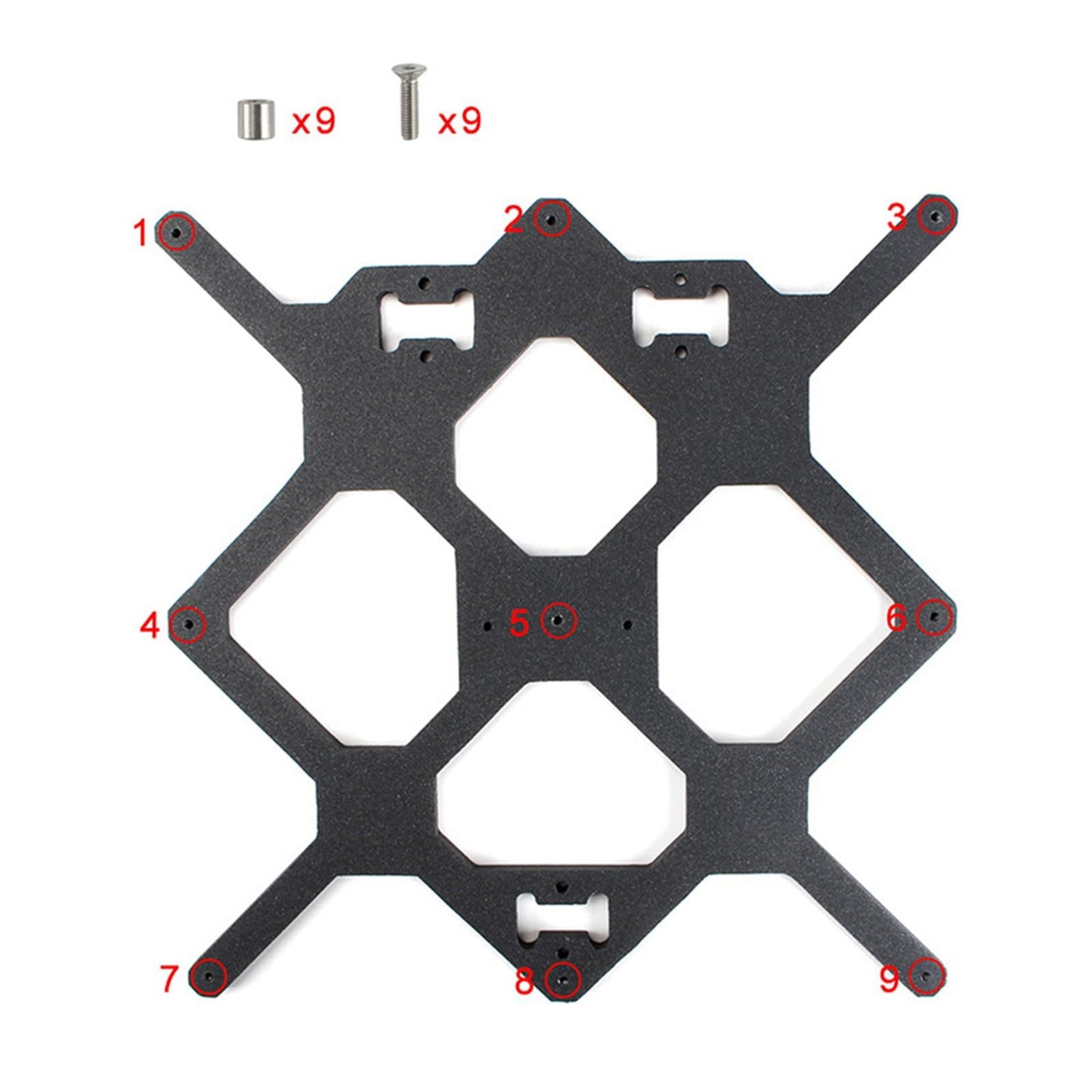 1Set 3D Printer Kit Y-axis Support Plate Screws Washers for Prusa i3 mk3