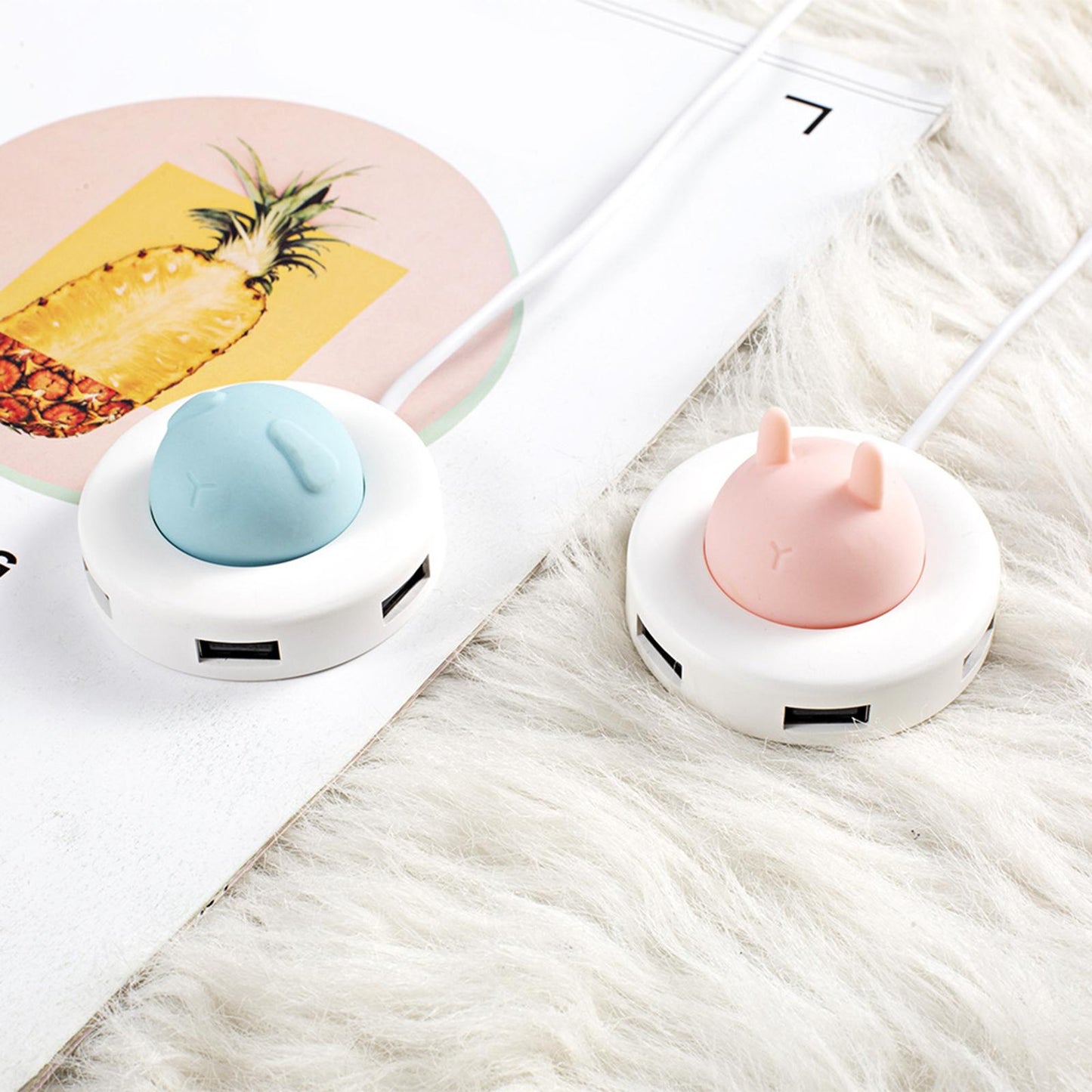 High Speed Multifunction USB Splitter USB for Multi Devices Computer Desktop pink