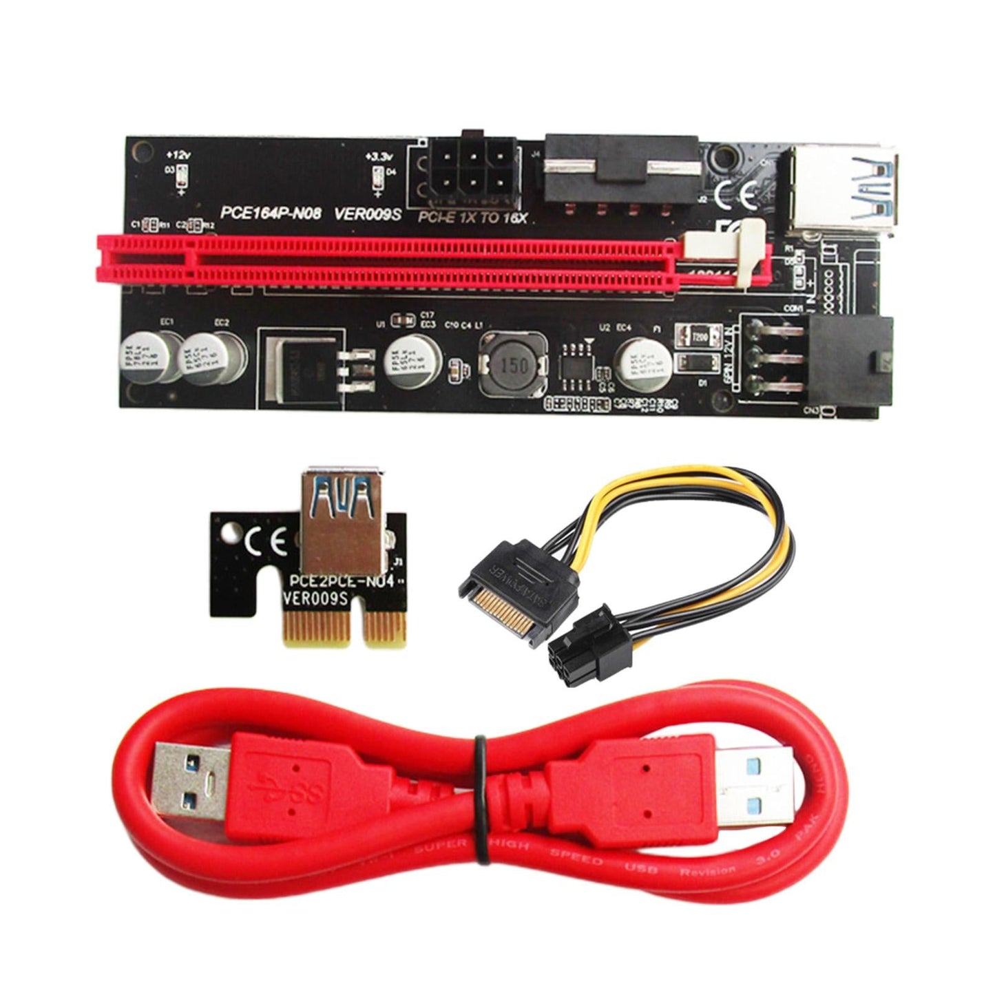 1X to 16X PCIE Riser Board for GPU Mining Powered PCI-E PCIe Riser Card