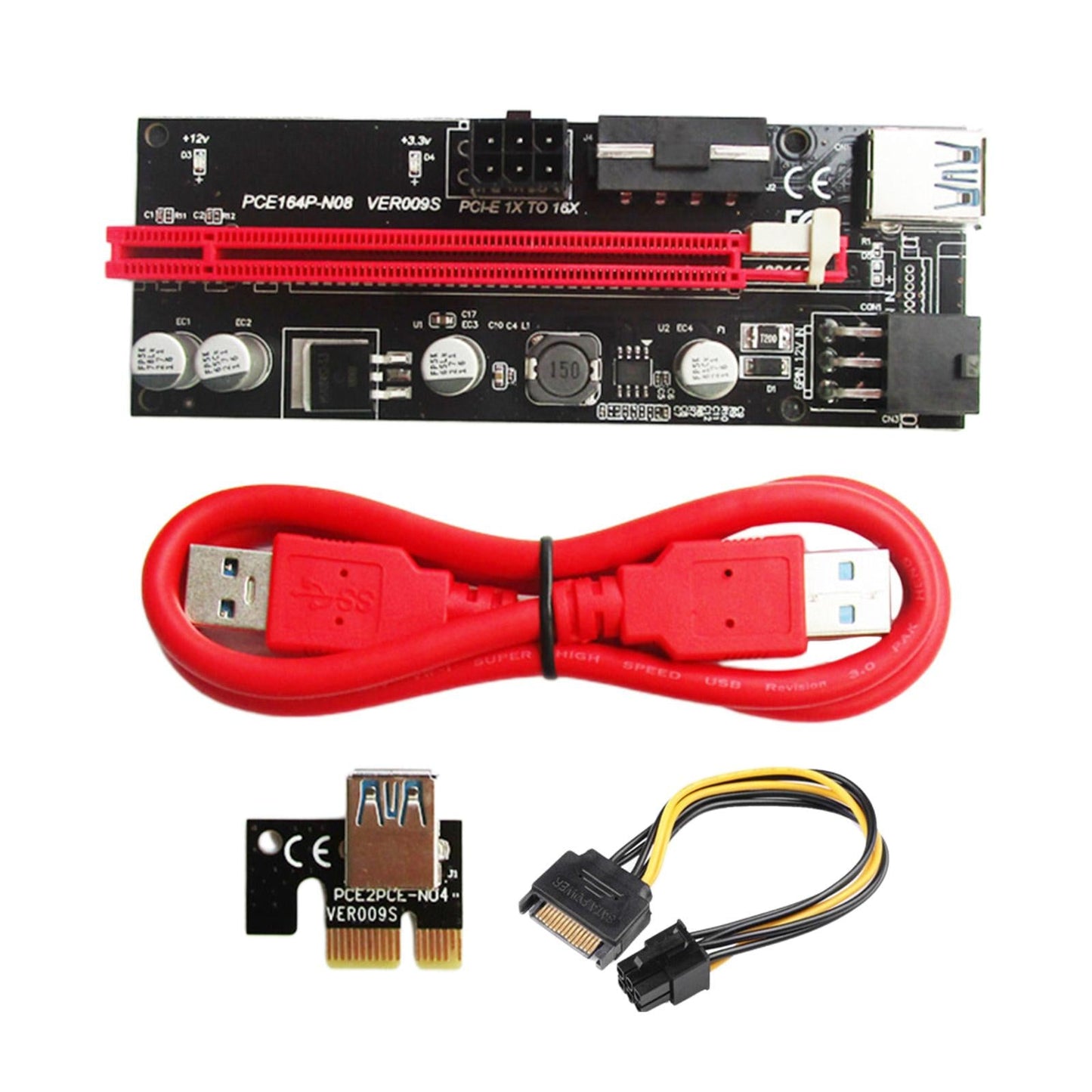1X to 16X PCIE Riser Board for GPU Mining Powered PCI-E PCIe Riser Card