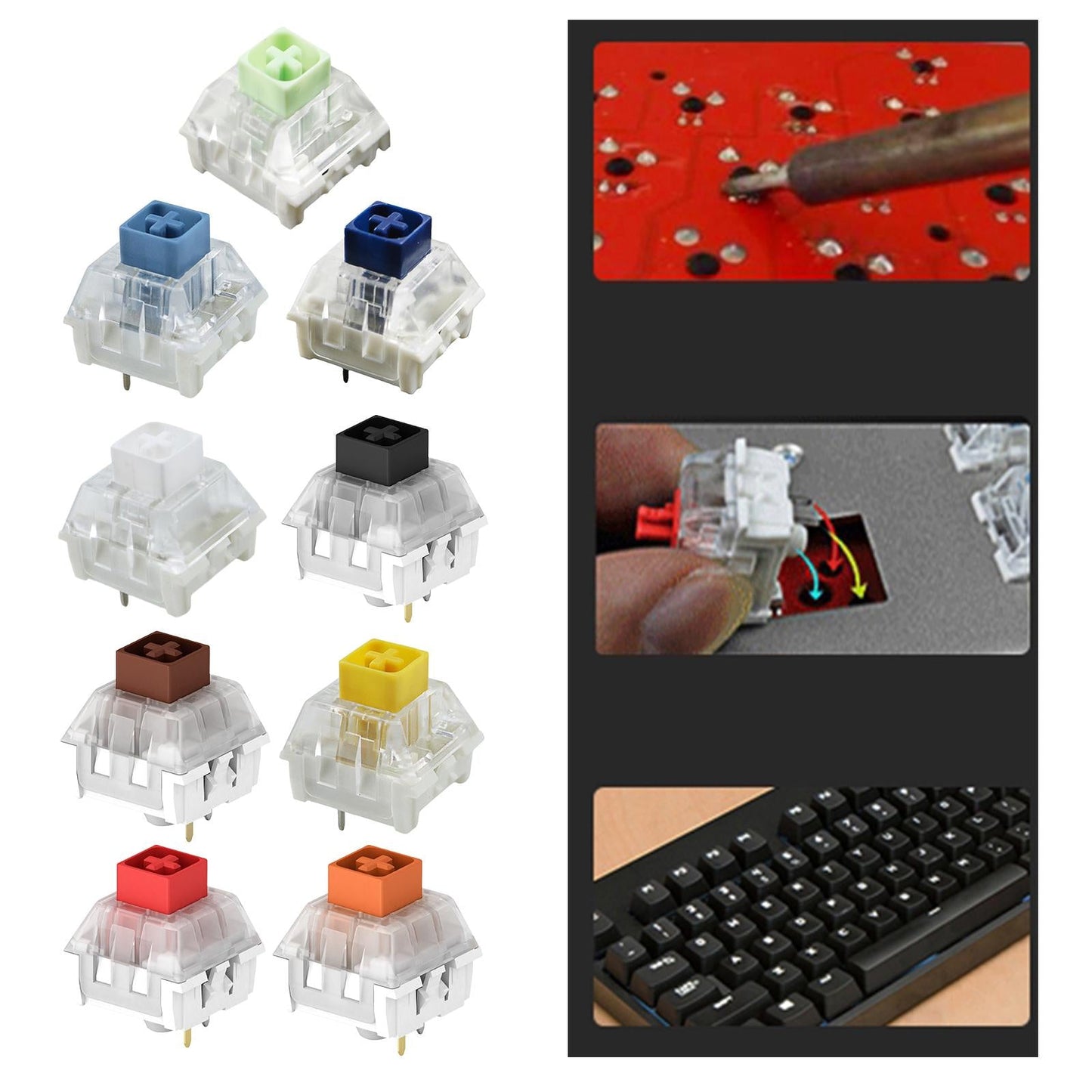 Box Switches for Mechanical Gaming Keyboards Water Resistant white