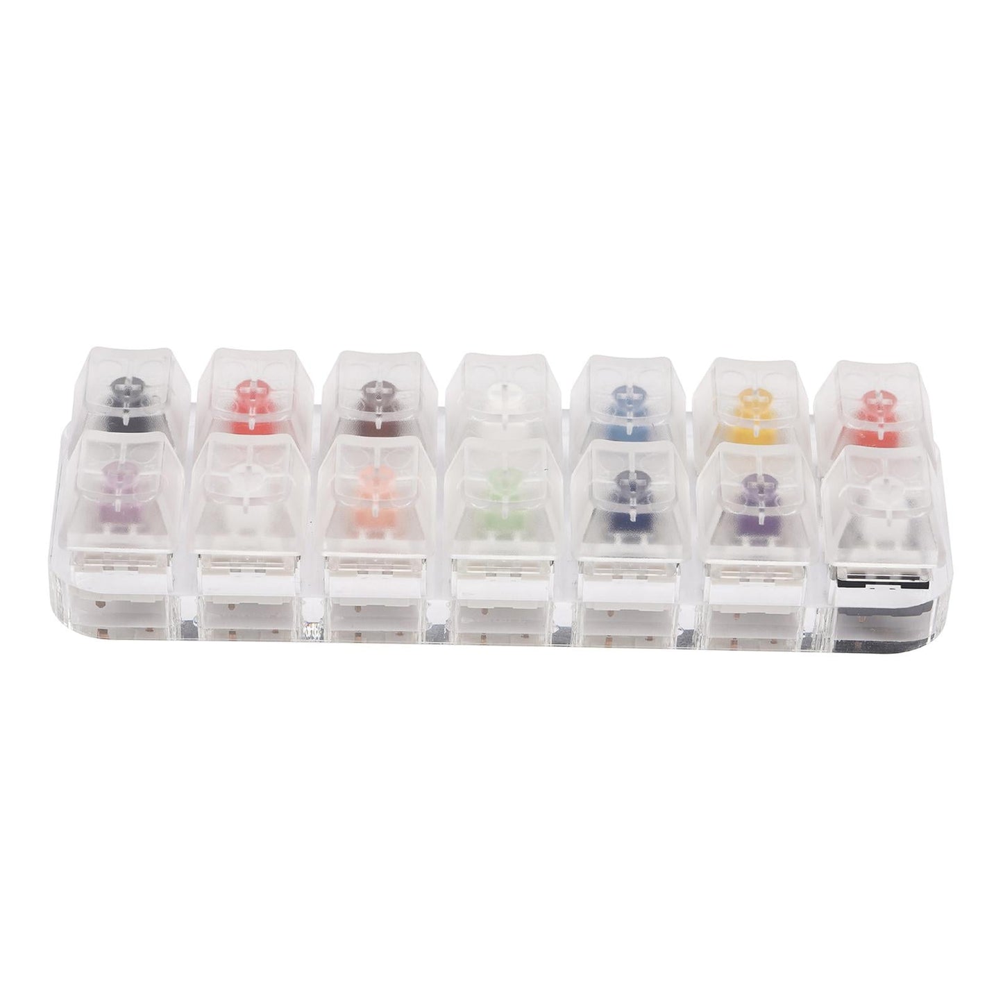 14 Keys Clear Mechanical Keyboard Switch Tester Kit Sampler w/Acrylic Base