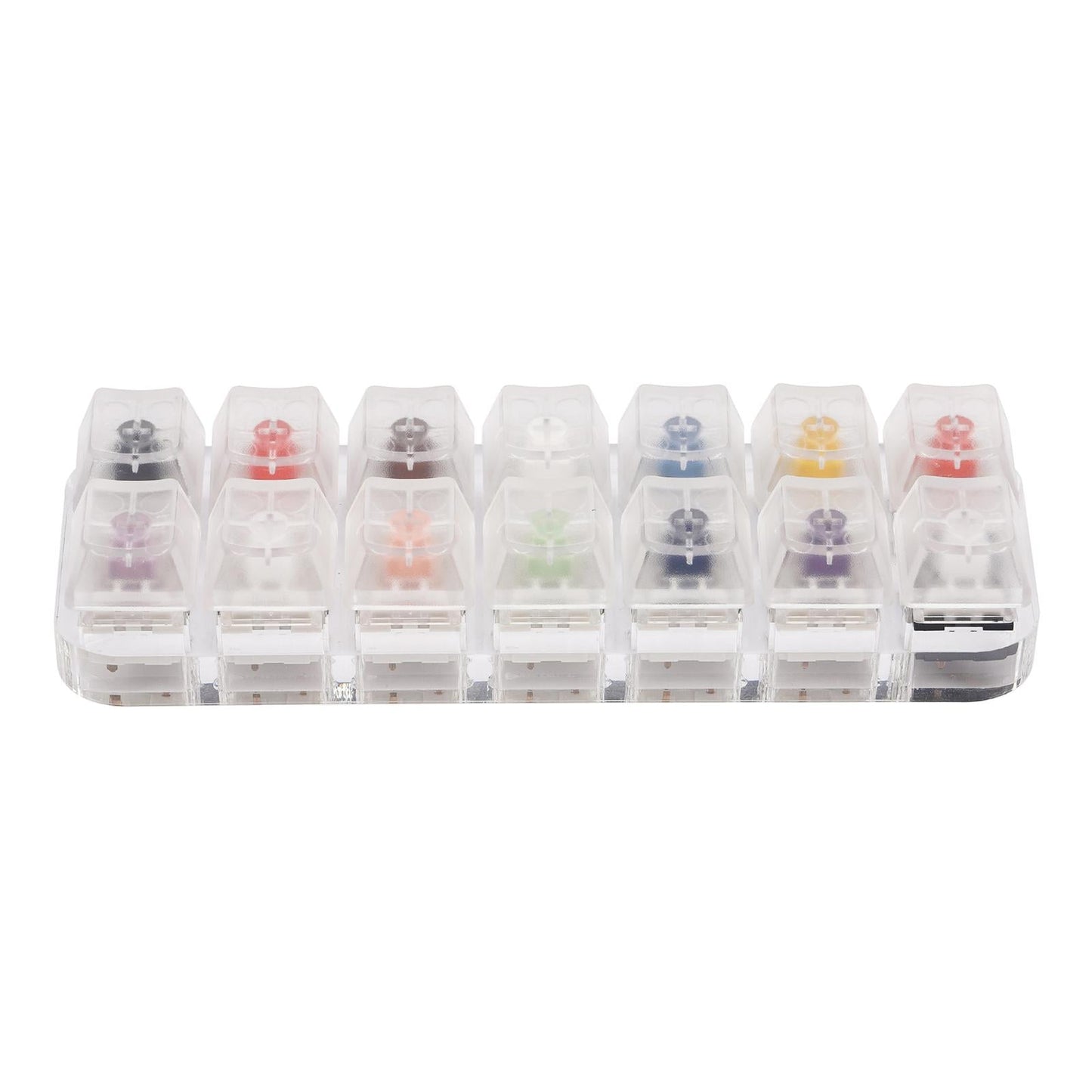 14 Keys Clear Mechanical Keyboard Switch Tester Kit Sampler w/Acrylic Base