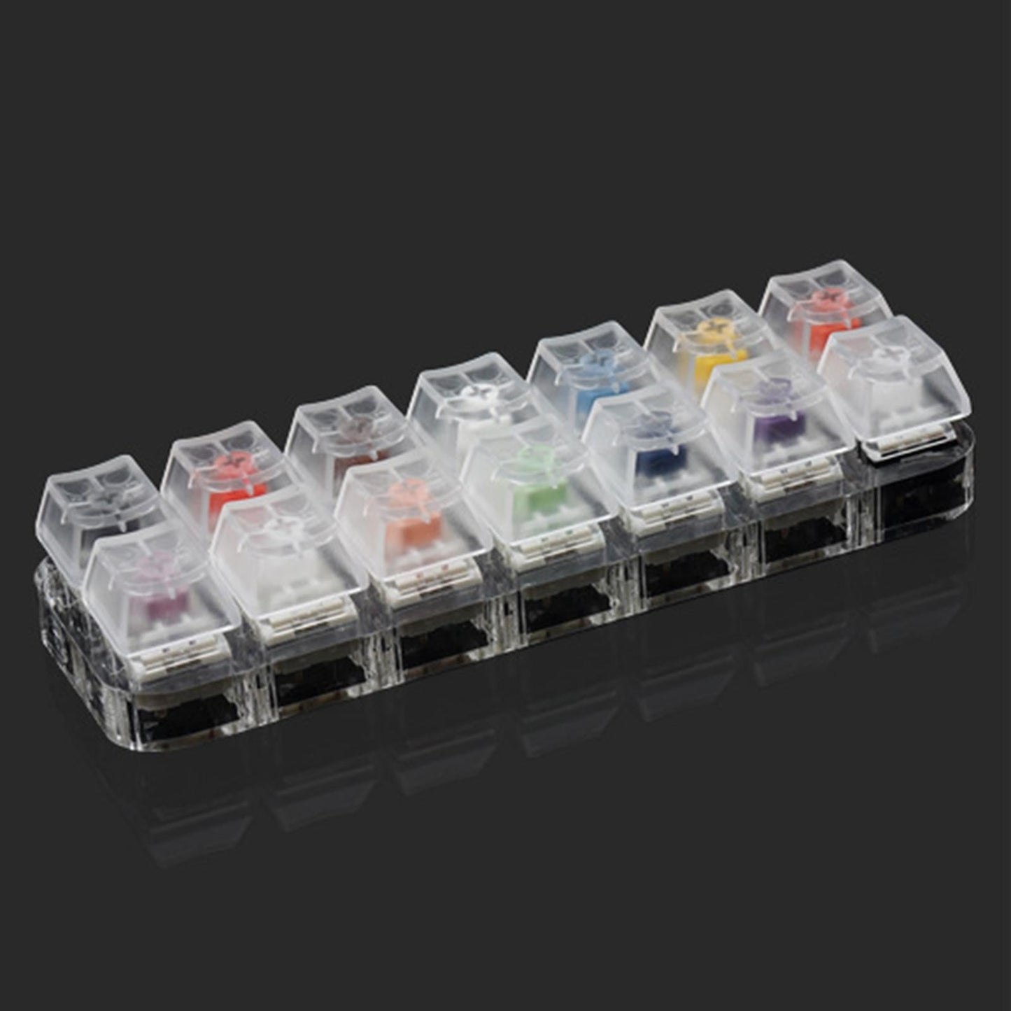 14 Keys Clear Mechanical Keyboard Switch Tester Kit Sampler w/Acrylic Base
