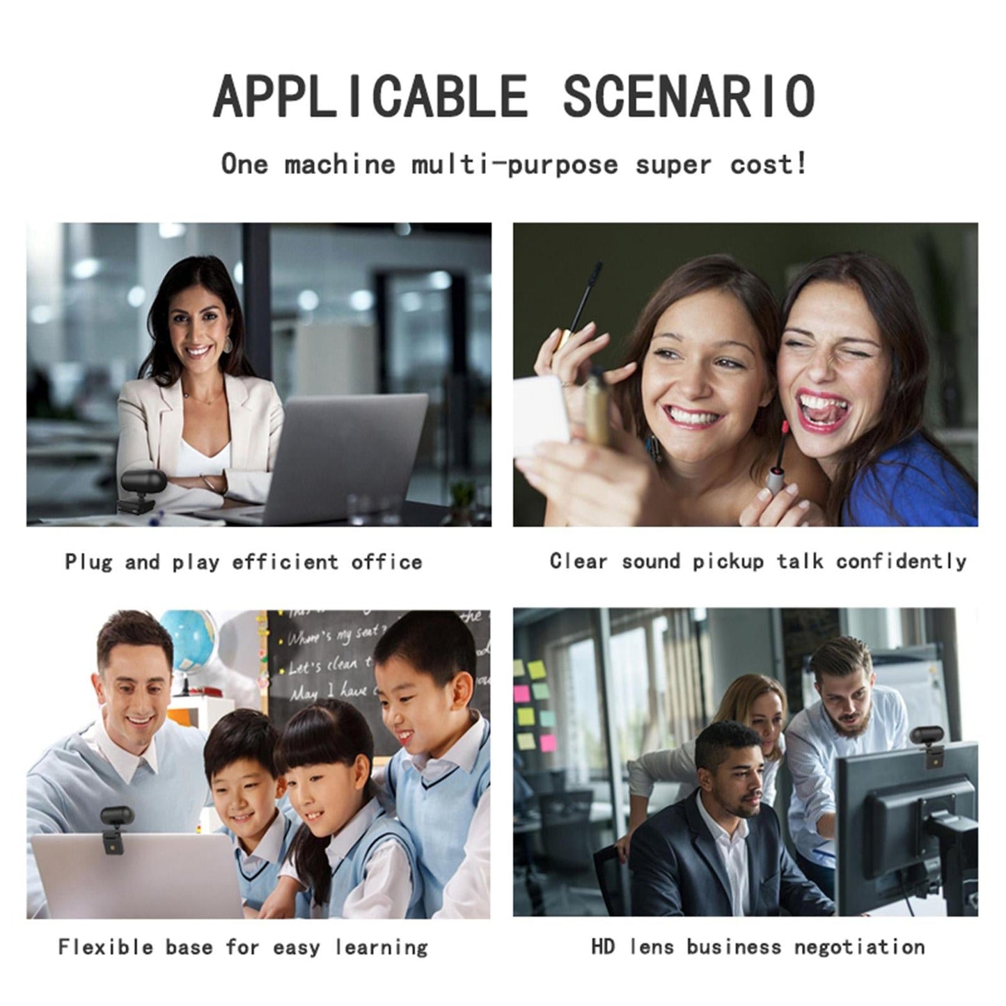 2K HD Webcam Built-in microphone Plug&Play Video Calling Recording Orange