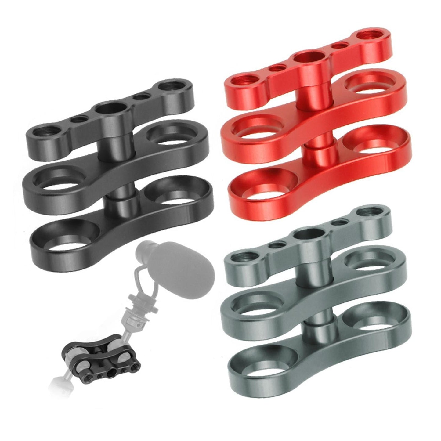 Aluminum Standard 1 Ball Clamp for Underwater Diving Light Arm System red"
