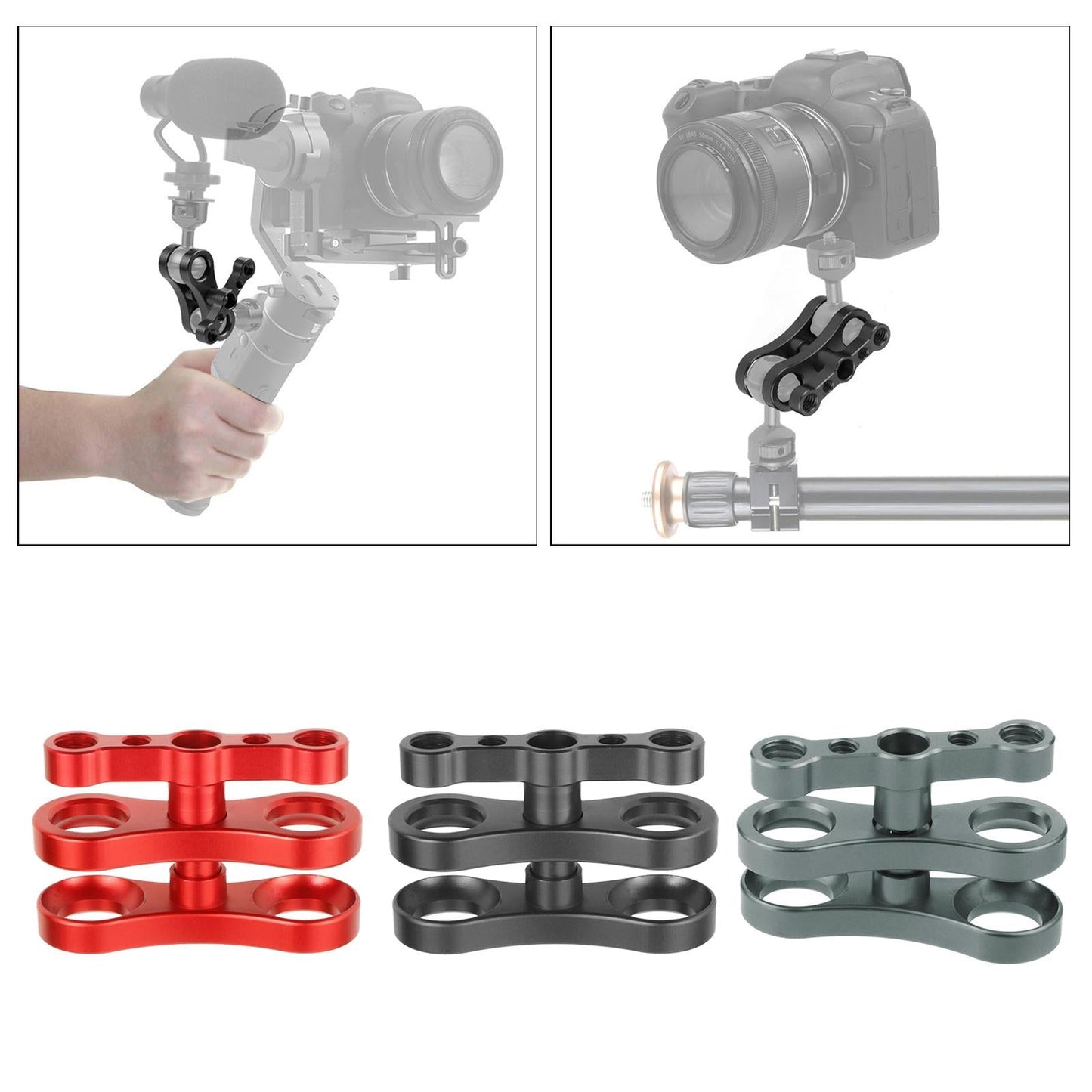 Aluminum Standard 1 Ball Clamp for Underwater Diving Light Arm System red"
