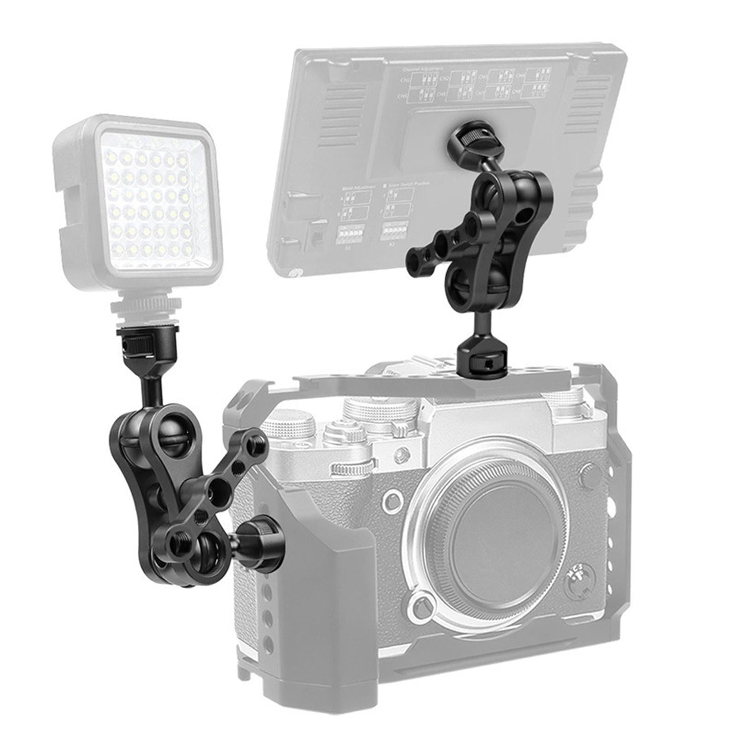 CNC 360 Arm Hand Extension Adapter Double Ballheads for Gopro Hero Black