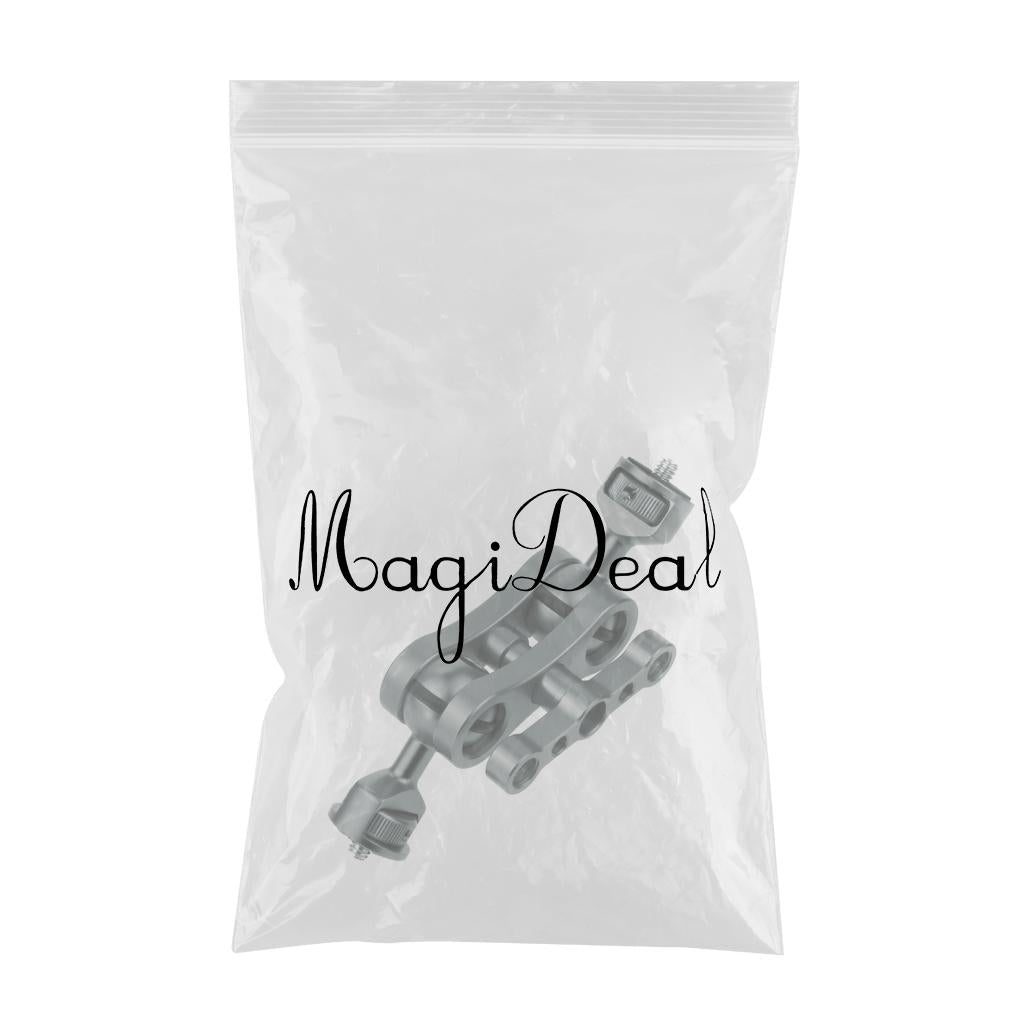 CNC 360 Arm Hand Extension Adapter Double Ballheads for Gopro Hero Grey