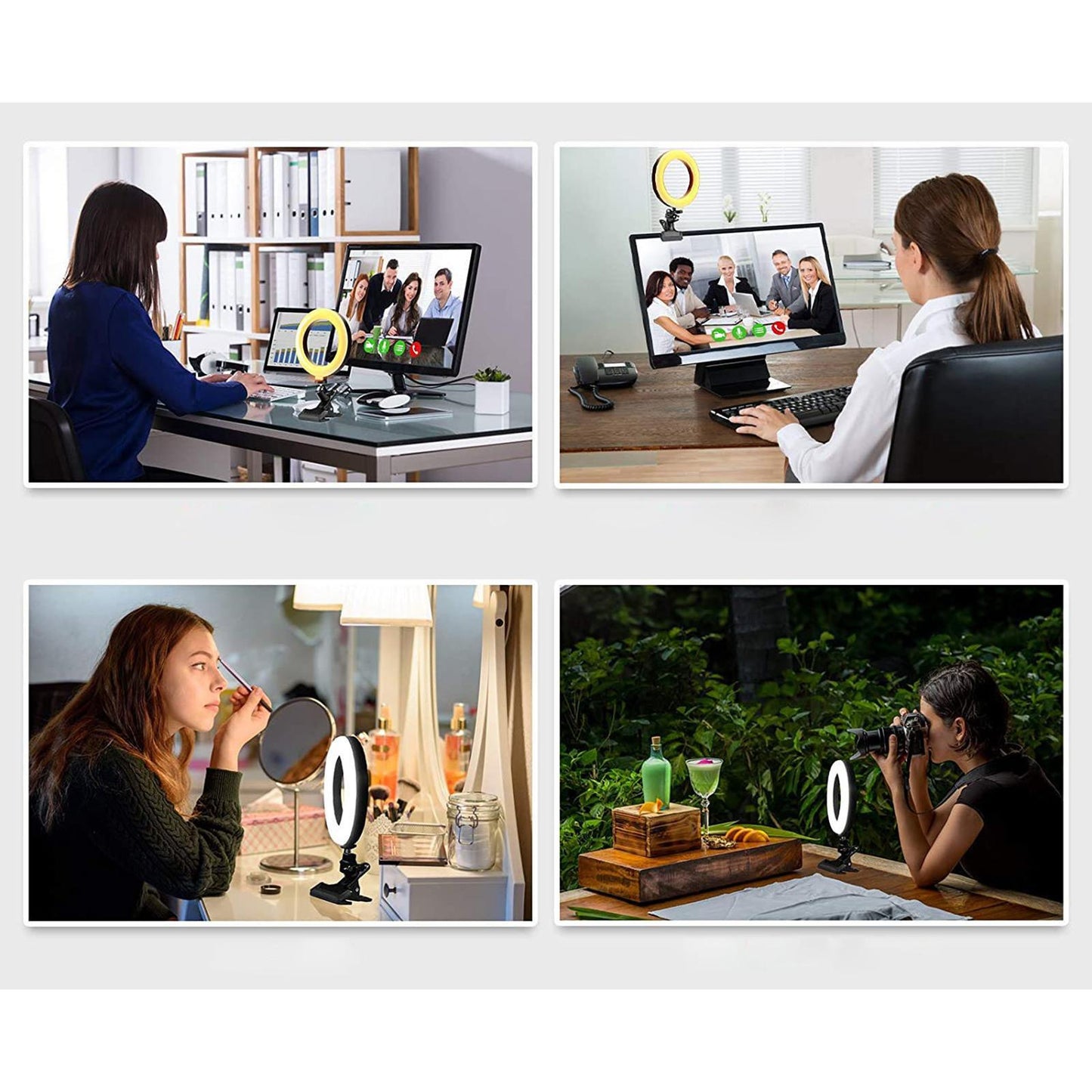 RGB Selfie Ring Light LED Desktop Circle Lamp for Live Stream 8 inch