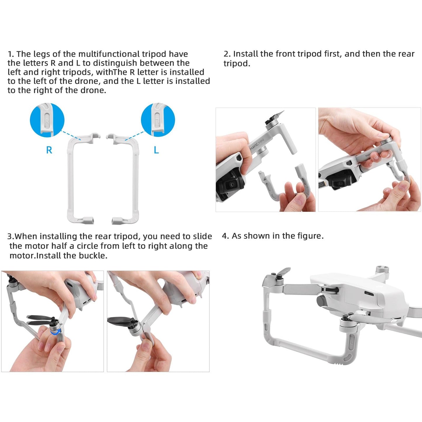Extend Landing Gear Leg Riser Stabilizer for DJI Mavic Mini/Mini 2 Drone