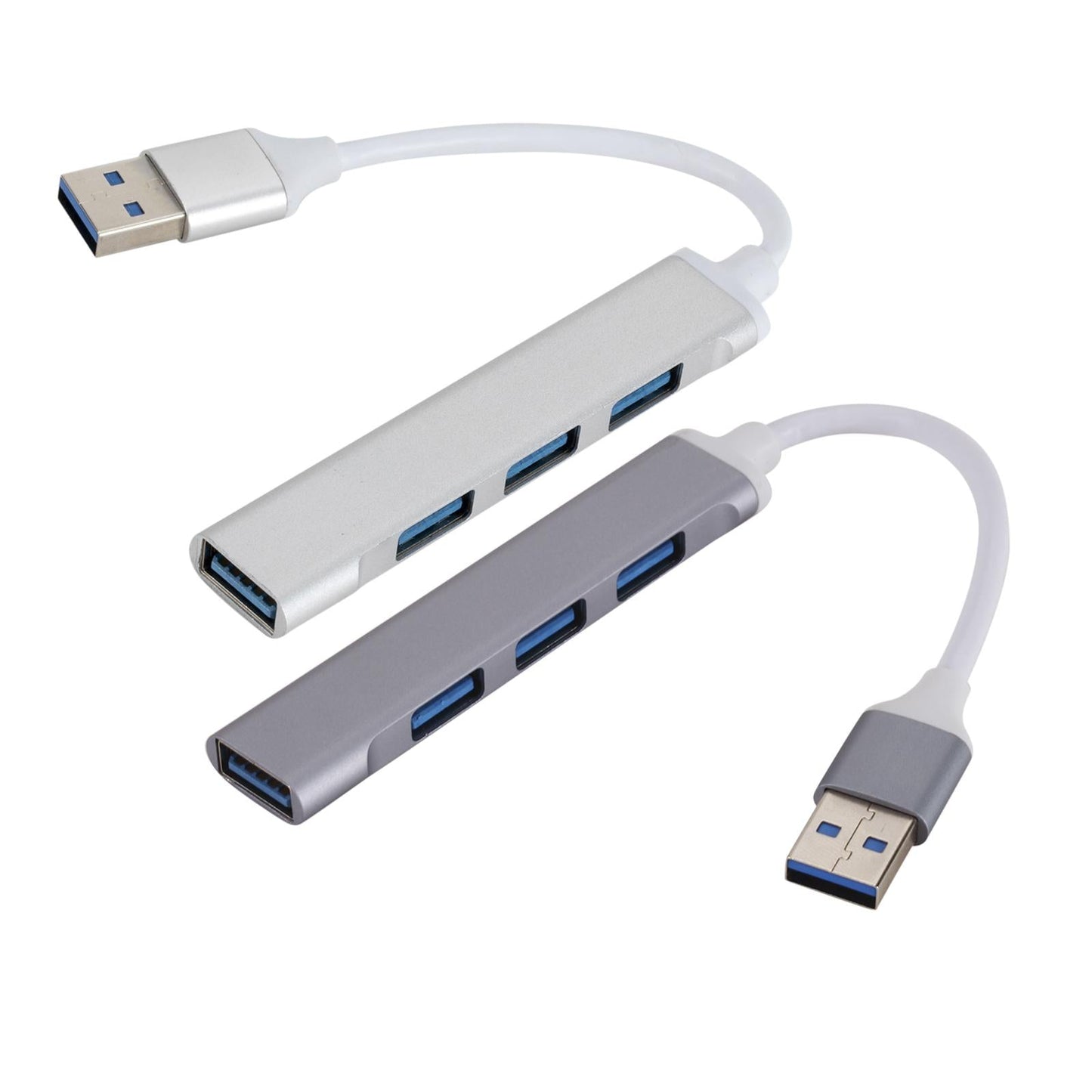 Aluminum Alloy USB HUB 3.0 4 Port Multi Splitter Adapter OTG Silver