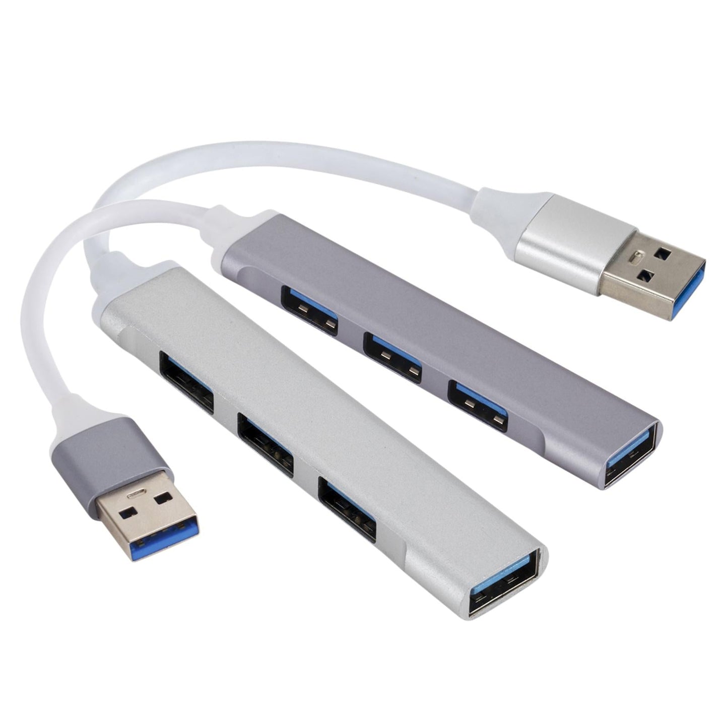 Aluminum Alloy USB HUB 3.0 4 Port Multi Splitter Adapter OTG Silver