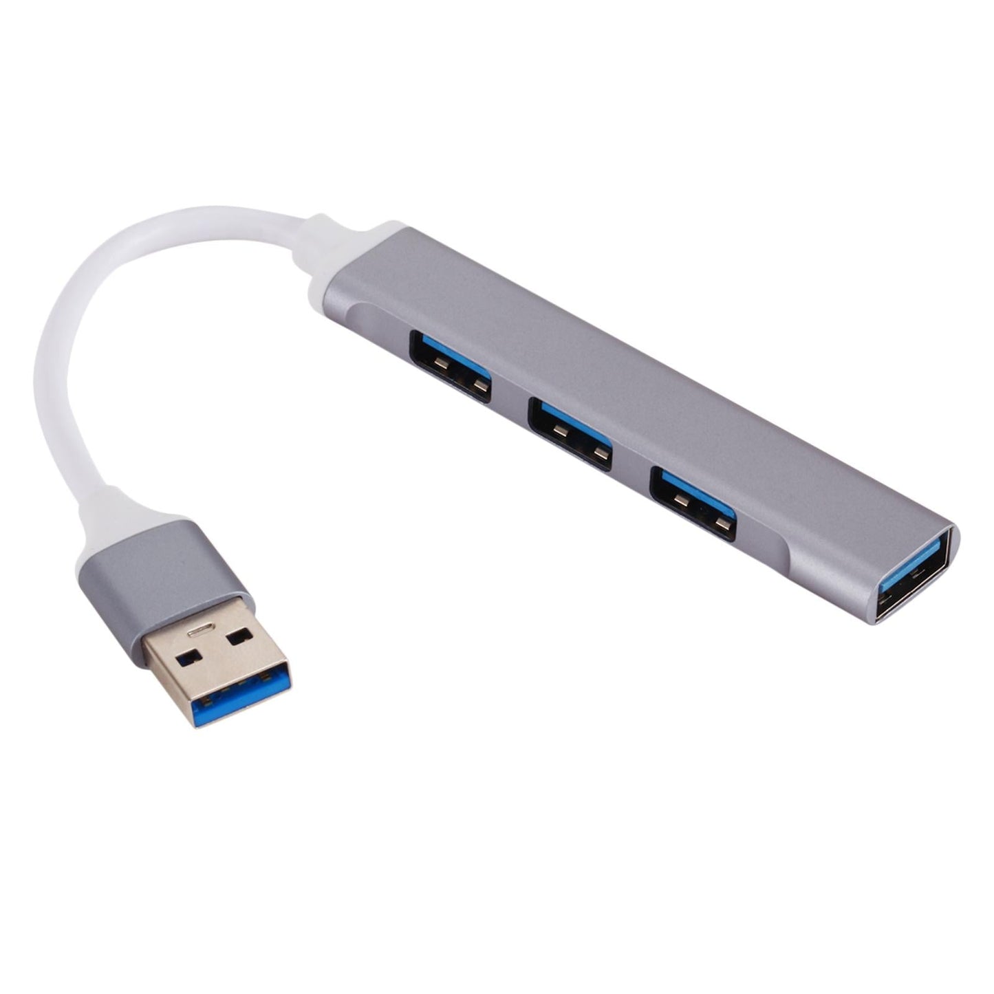 Aluminum Alloy USB HUB 3.0 4 Port Multi Splitter Adapter OTG Grey
