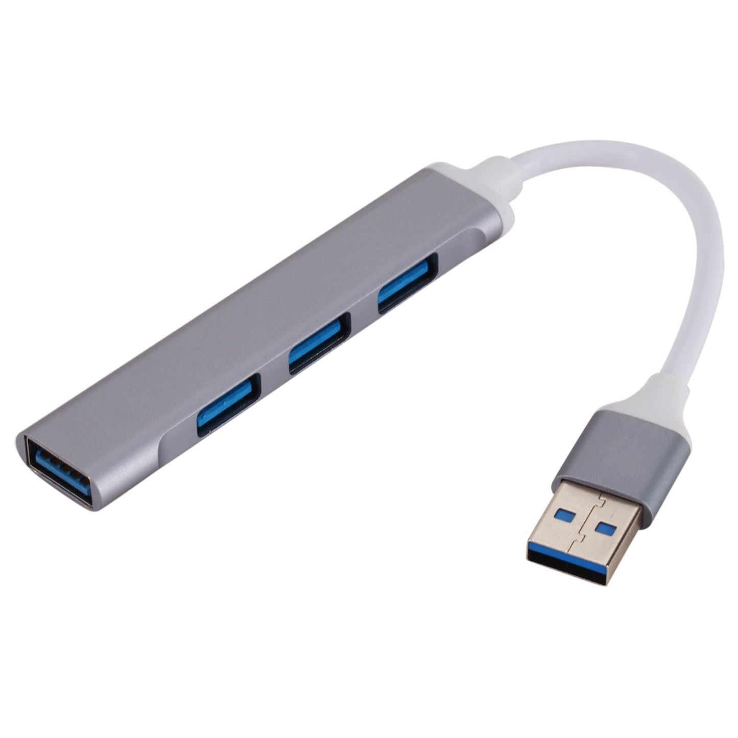 Aluminum Alloy USB HUB 3.0 4 Port Multi Splitter Adapter OTG Grey