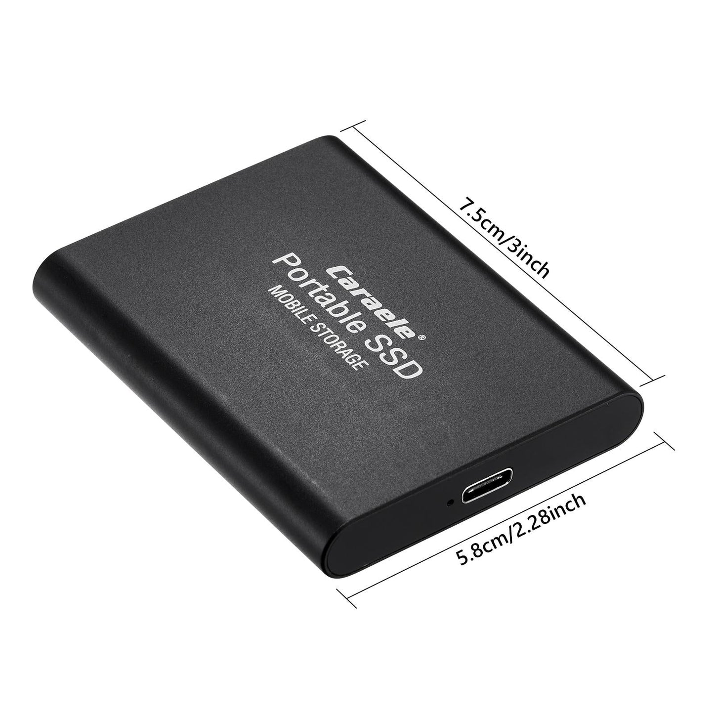 Aluminum Alloy USB 3.0 500GB SSD External Portable USB 3.1 Gen-1 USB-C black